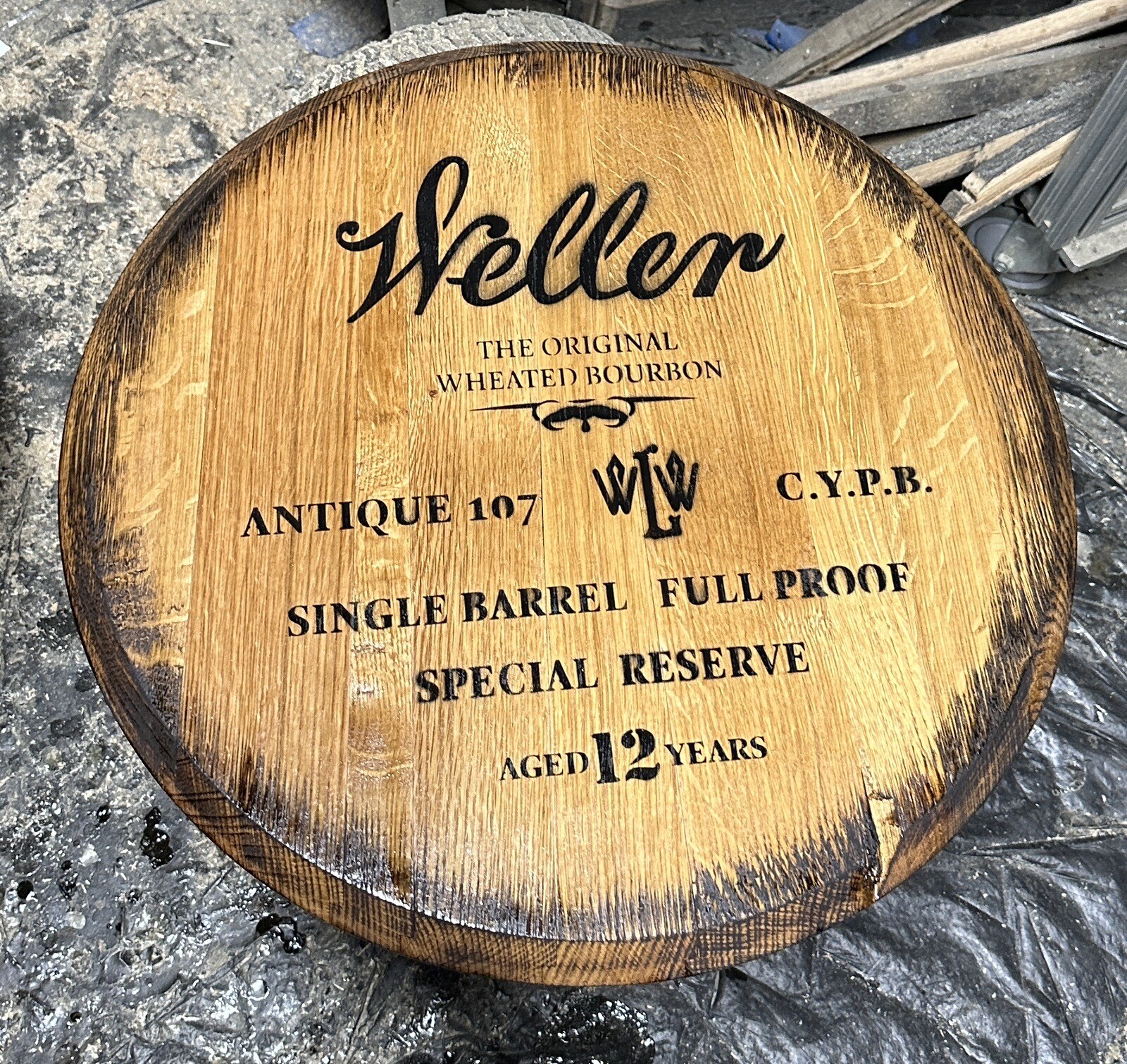 Buffalo Trace Distillery ( Weller 12 Yr)KY Bourbon Barrel Whiskey Head / Top 21”