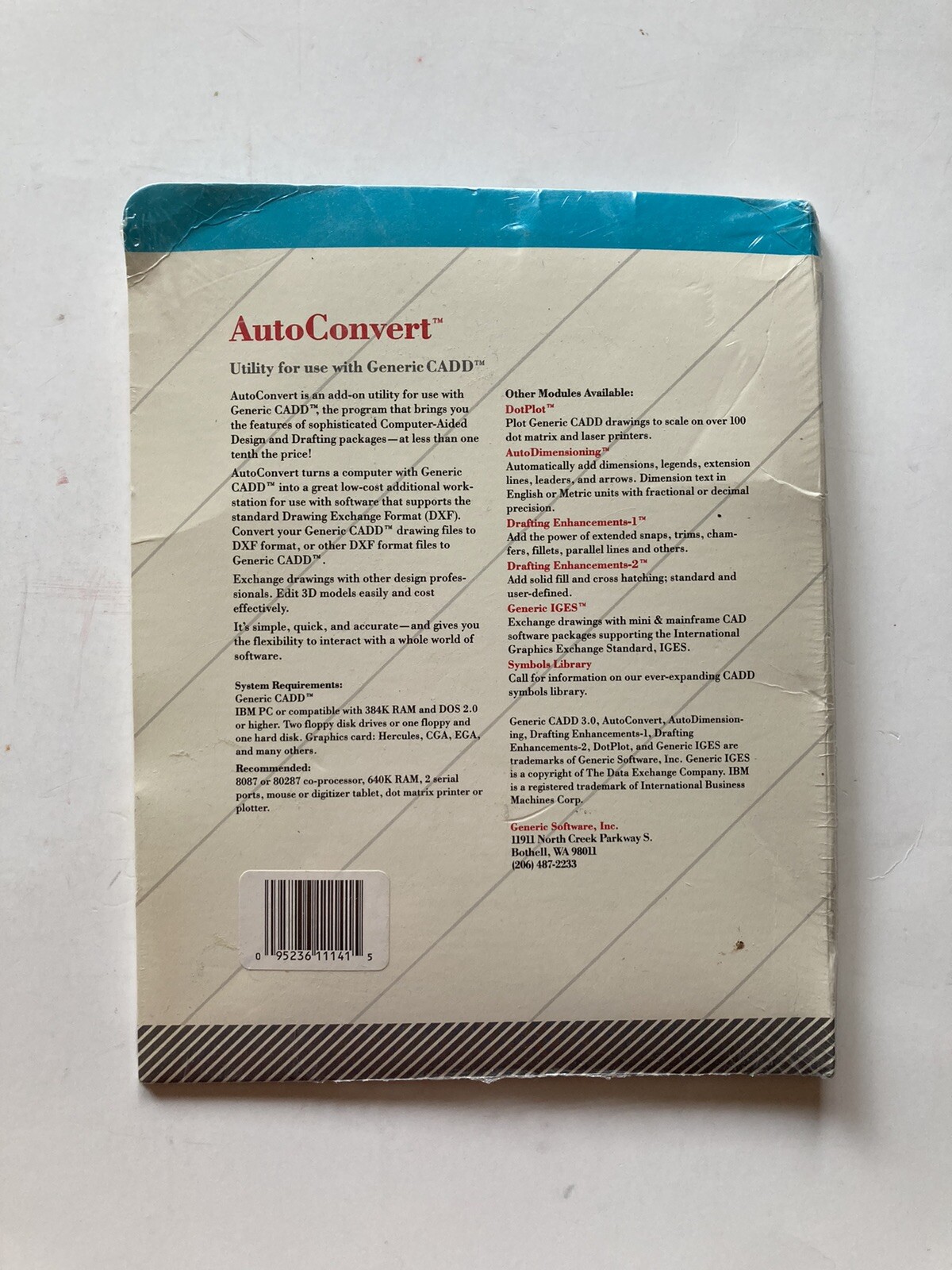 AutoConvert | Generic Software | 5.25" Floppy Disk | CADD | C5 Module | SEALED
