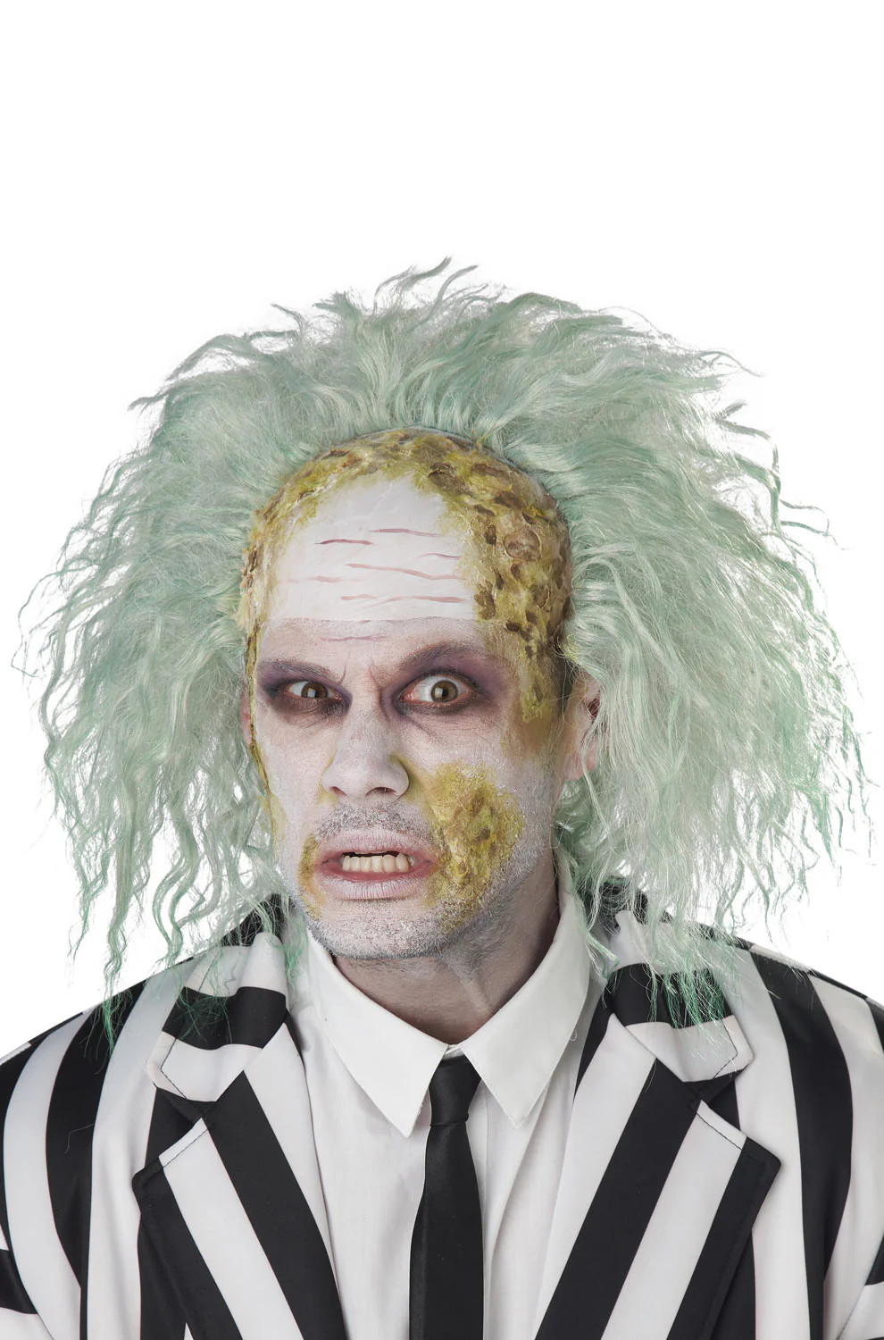 Obnoxious Ghost Bald Cap Beetlejuice Inspired Adult Wig