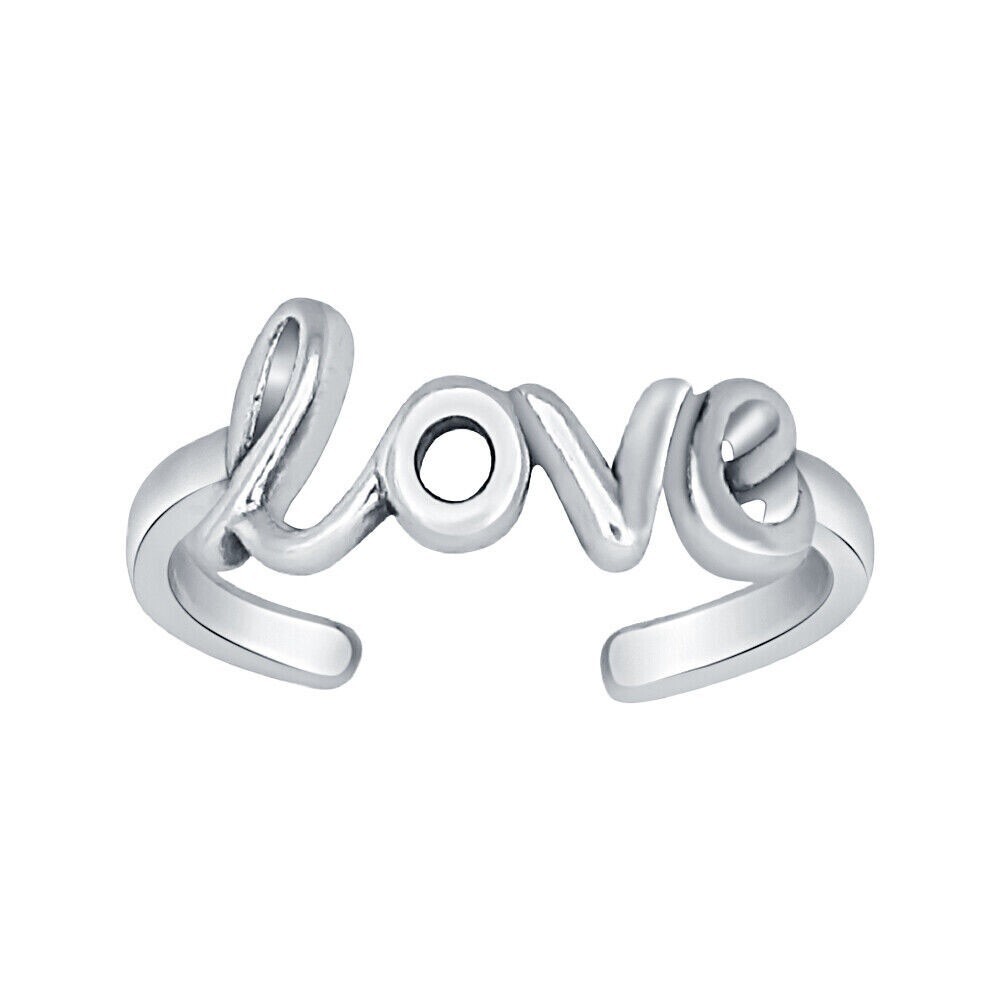 Women's Awesome 14K White Gold Plated Stunning Love Adjustable Toe/Midi Ring