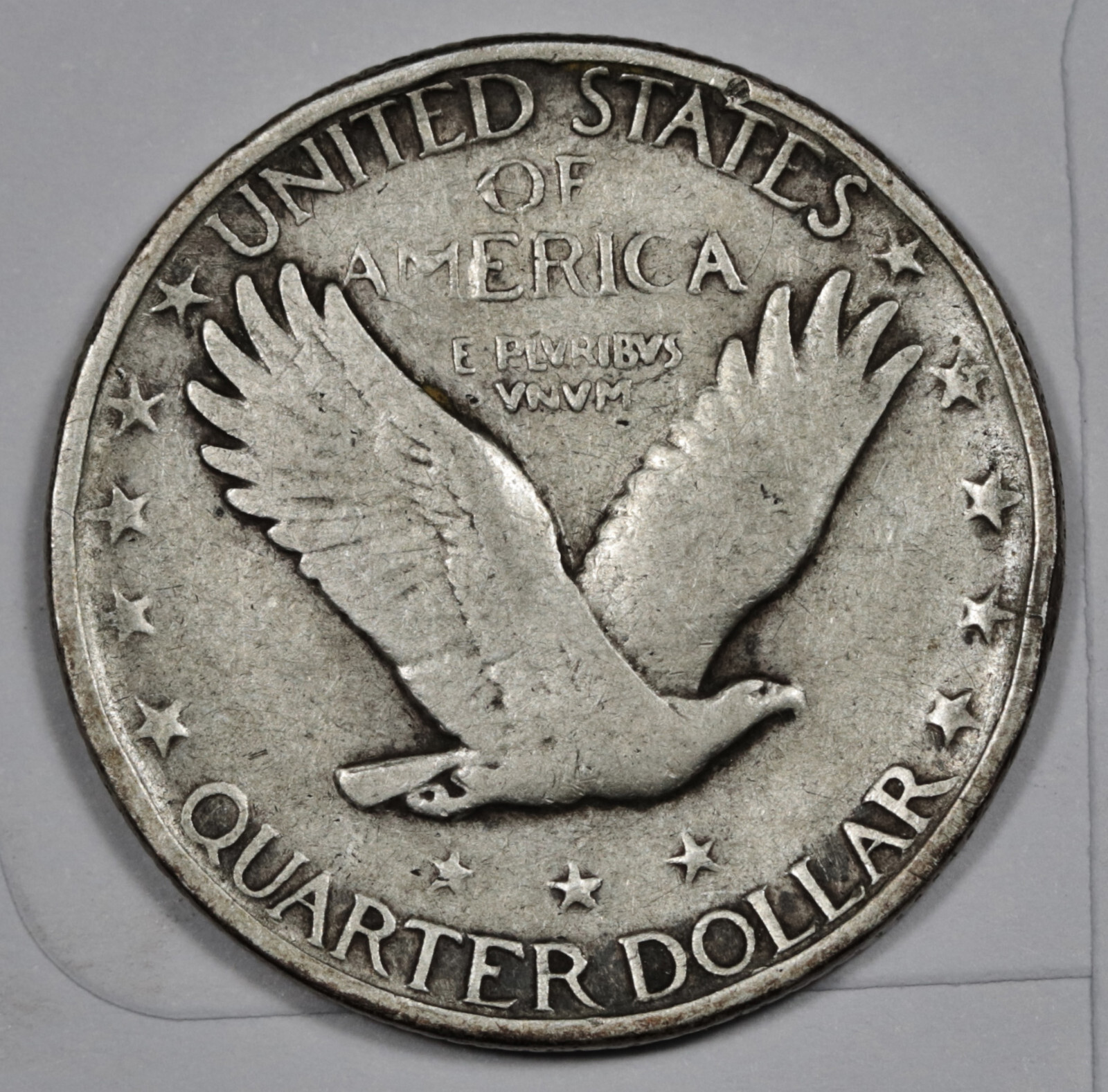 1918-s Standing Liberty Quarter. Error. Clashed "E". F-VF. 206011
