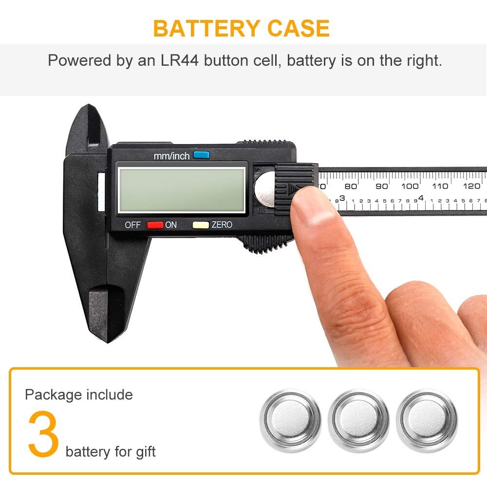 Digital Caliper 6 Inch LCD Screen Measure Tool Inch Millimeter Conversion