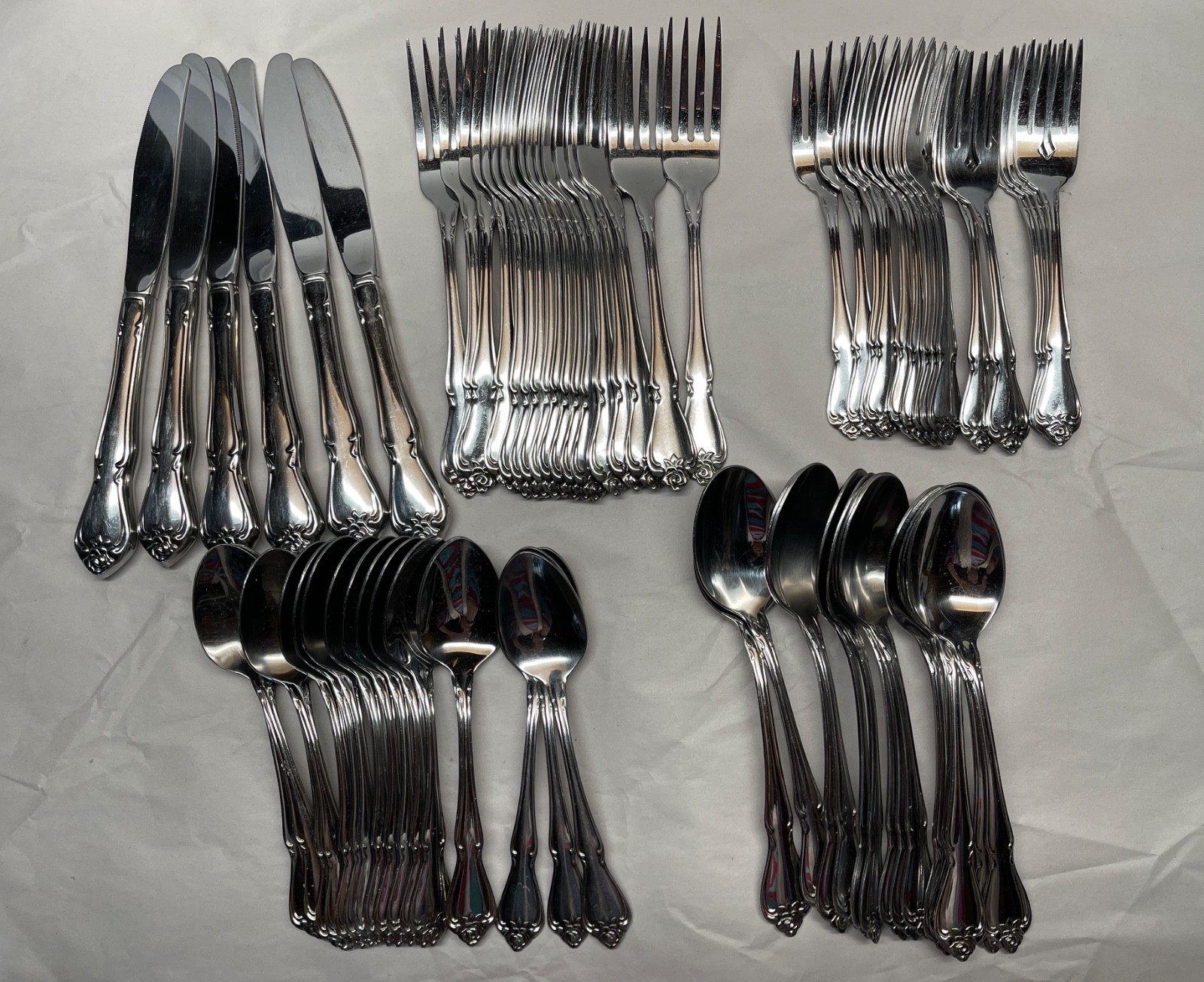 Oneida Arbor Rose True Rose Stainless Flatware USA Knife Fork or Spoon - Choice