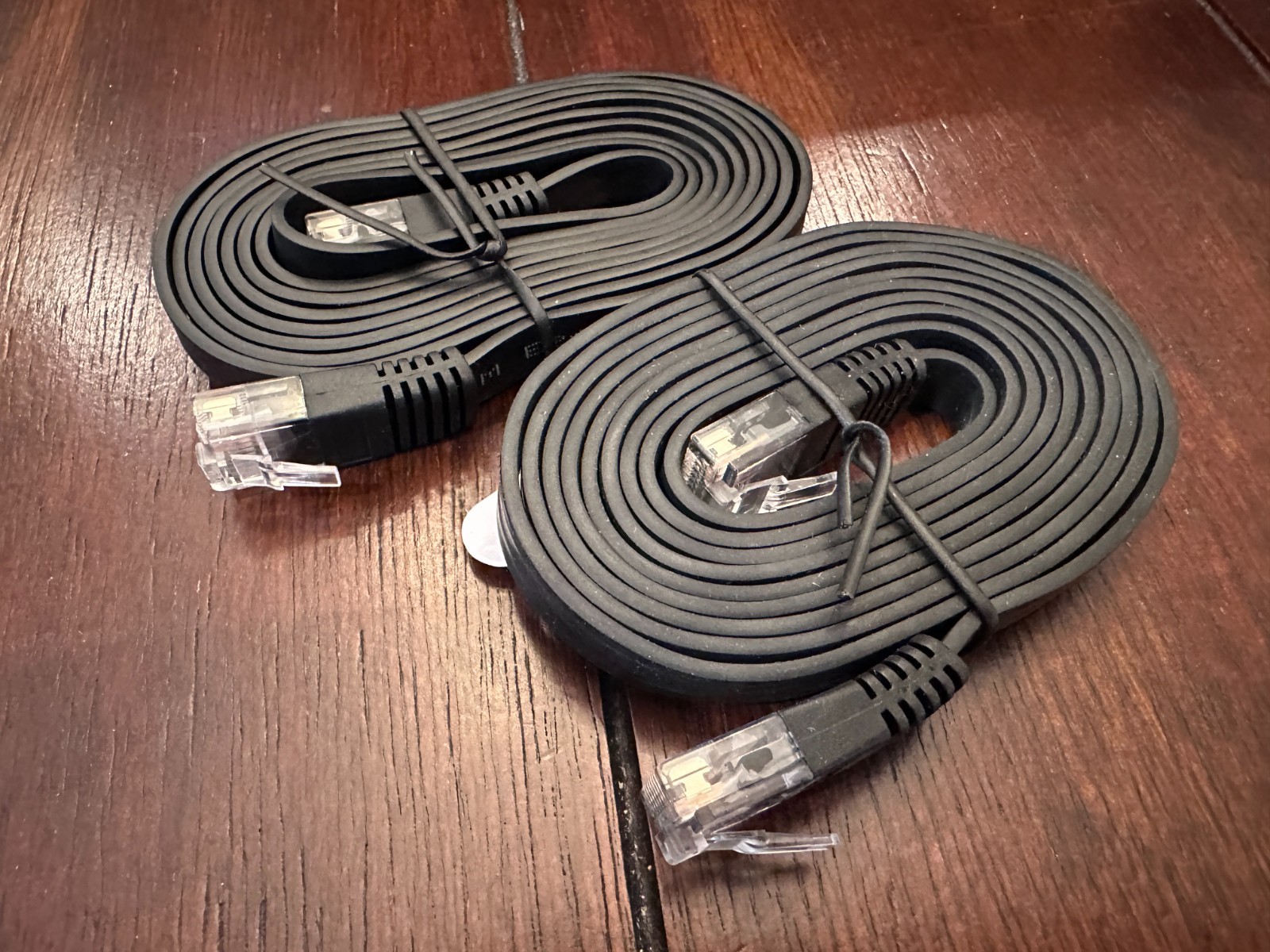 Sonos LAN Cable - OEM Flat Ethernet Cable (Black) – 2 (Two) cables
