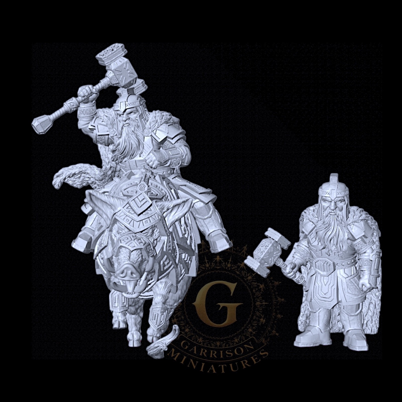 Dwarf Lord Foot & Mounted: 28mm Fantasy Wargames and Collectors Miniatures