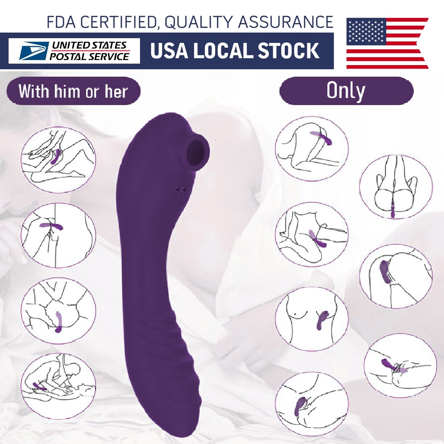 Heating & Sucking G-Spot Anal Clitoral Vibrator Stimulator Massager Sex Toys