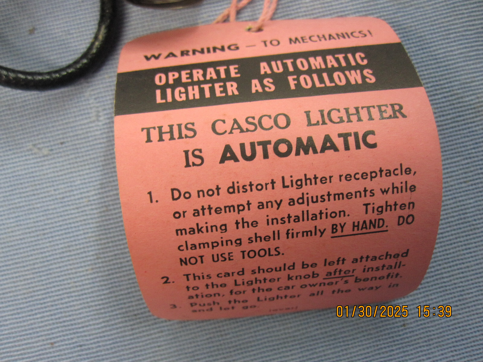 NOS 1948 1949 Hudson Cigar Lighter # 213215