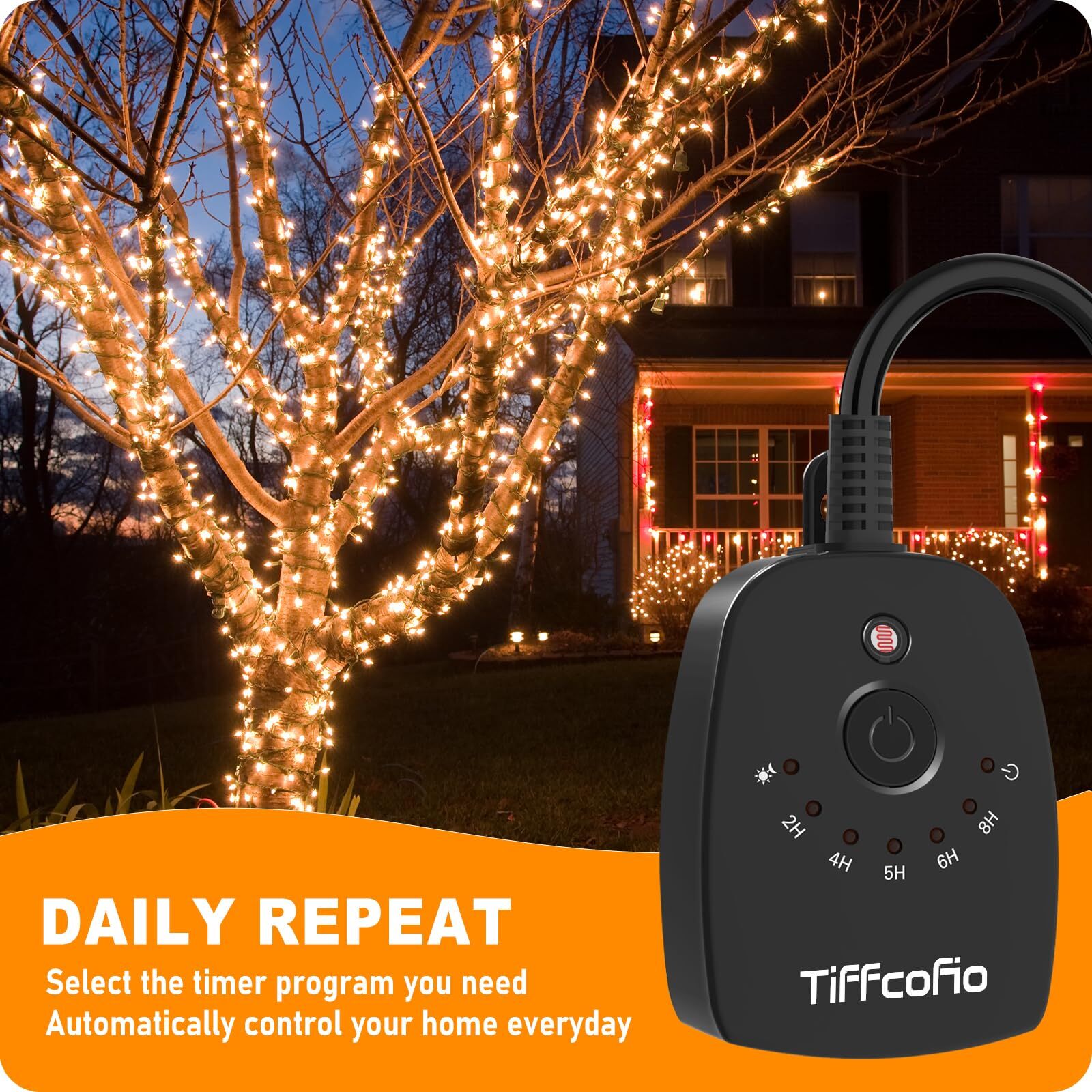 Outdoor Light Timer Waterproof Remote Control Dusk To Dawn Light Sensor Timer 10