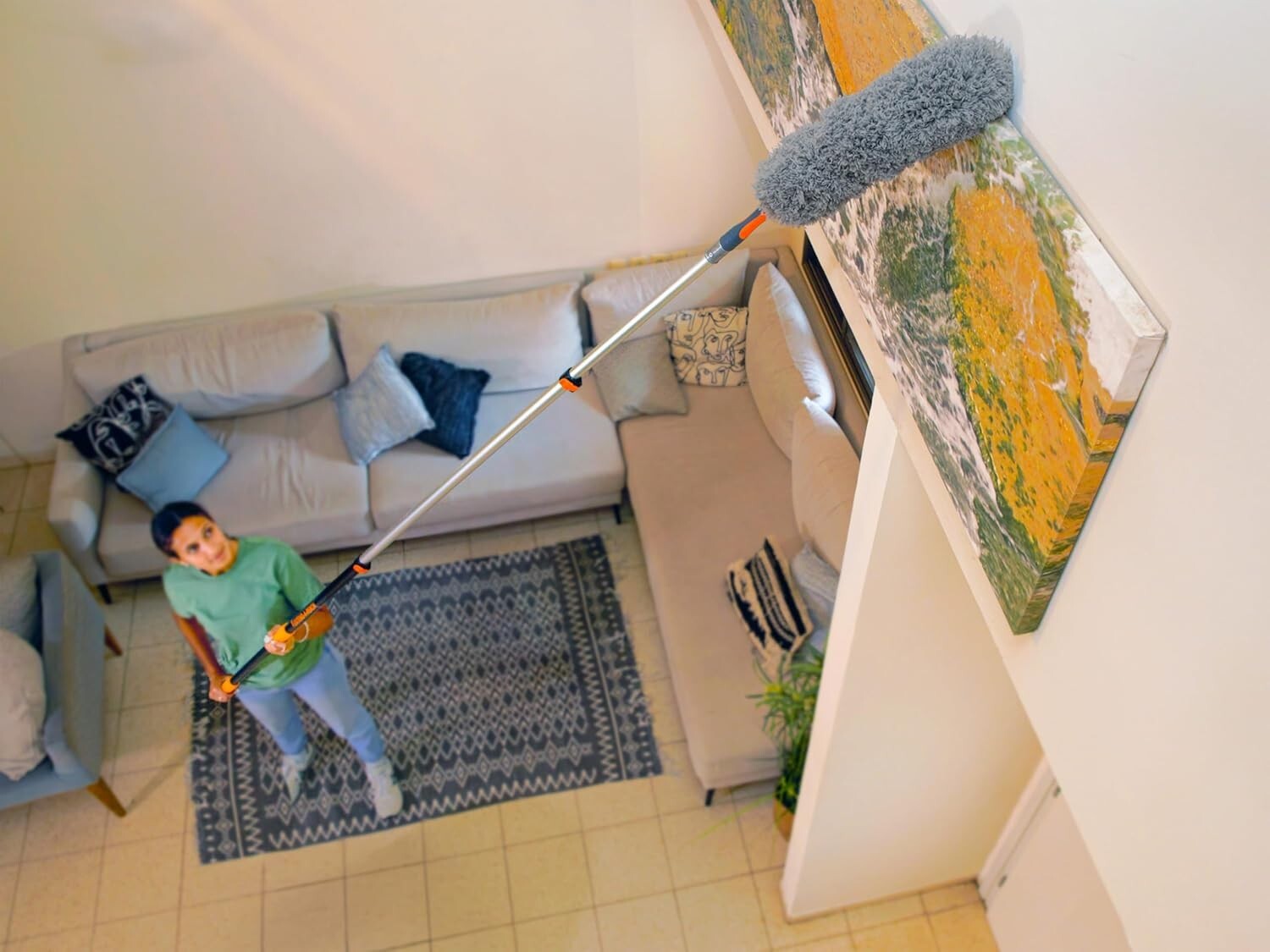 Telescoping Cleaning Kit with 12ft Extension Pole for Windows & Cobs, 20ft
