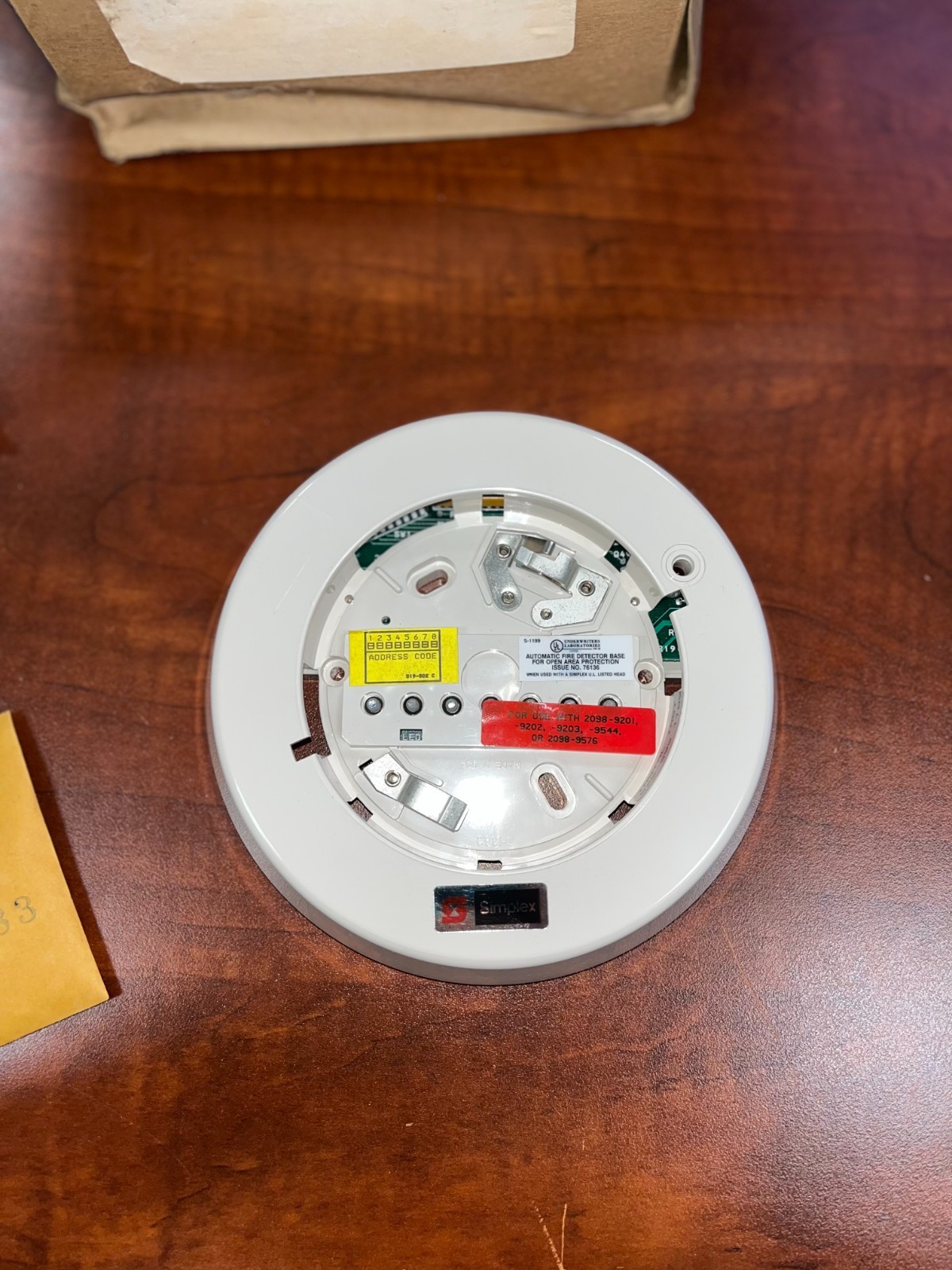 Simplex 2098-9652 Photoelectric Smoke Detector Base