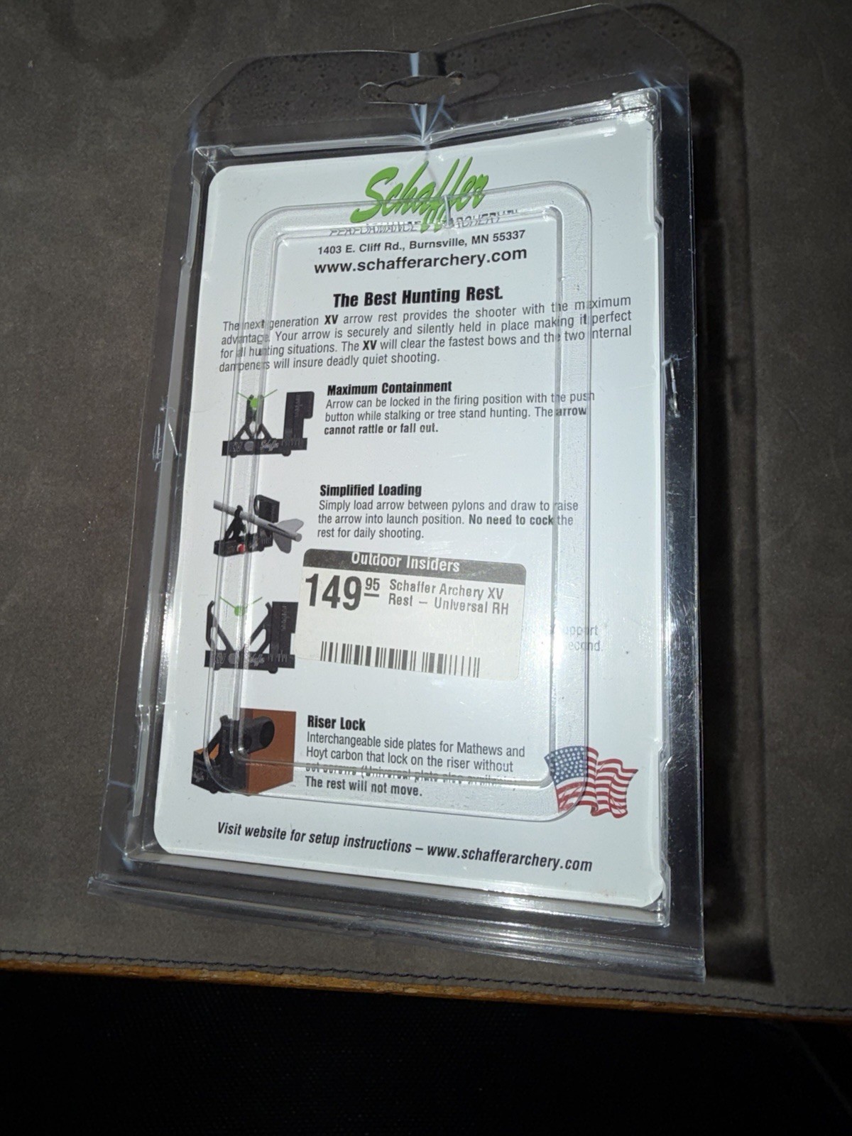 Schaffer Archery XV Universal Mount Arrow Rest