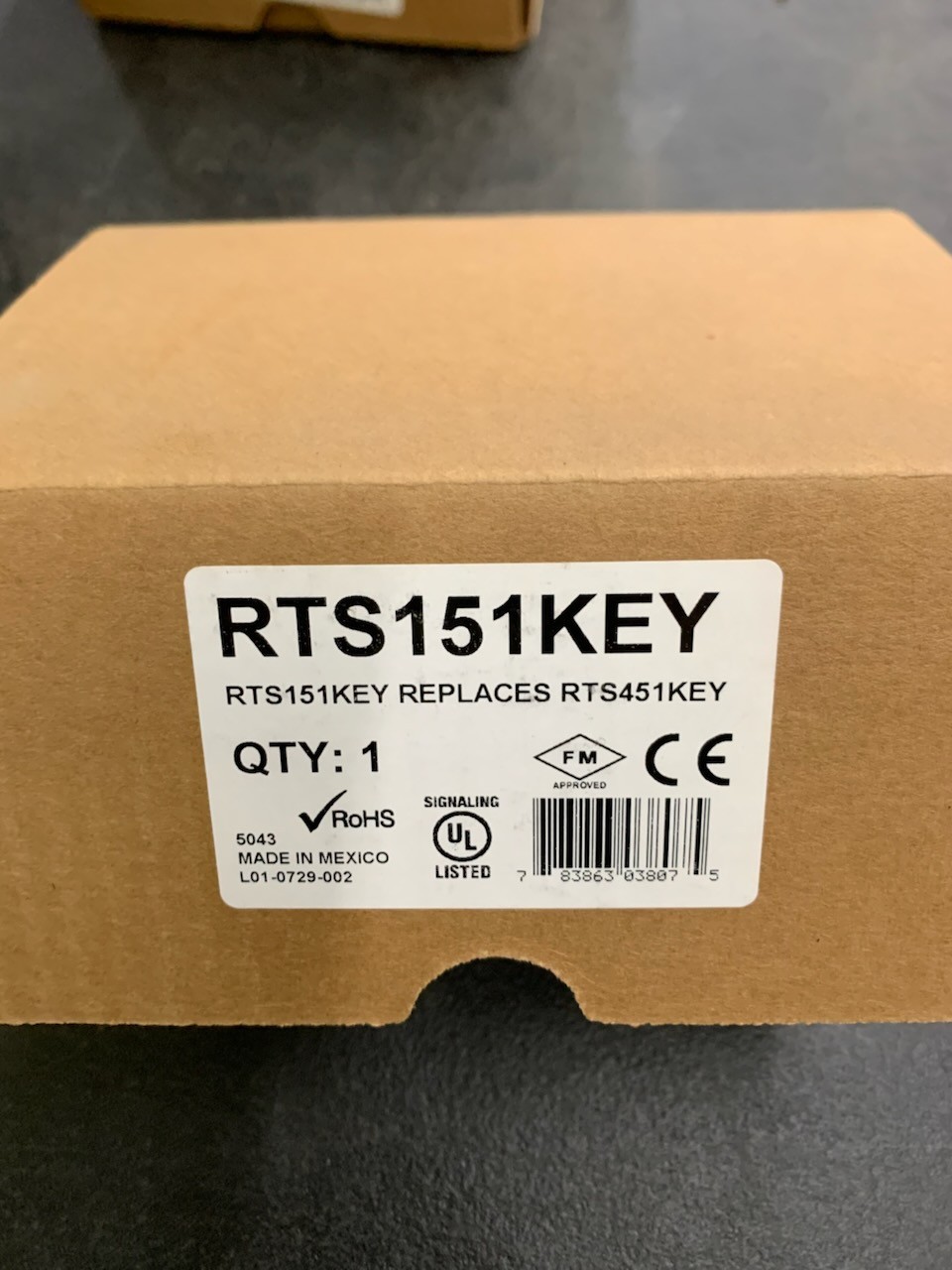 System Sensor RTS151KEY Key Remote Test and Reset Station Duct Smoke Detector