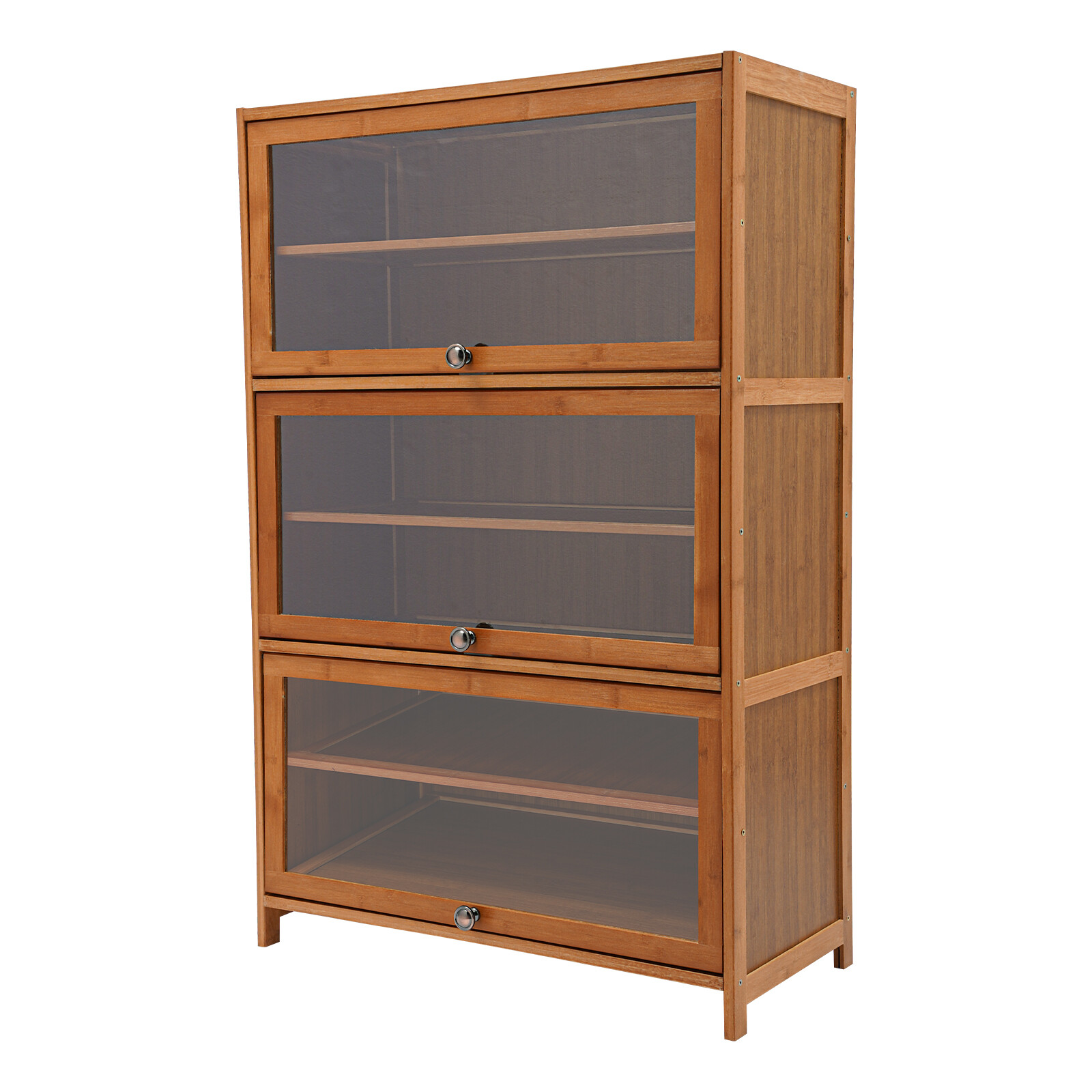 Shoe Organizer 6-Tier Storage Cabinet w/ 3 Flip-up Door 32" Entryway Bamboo
