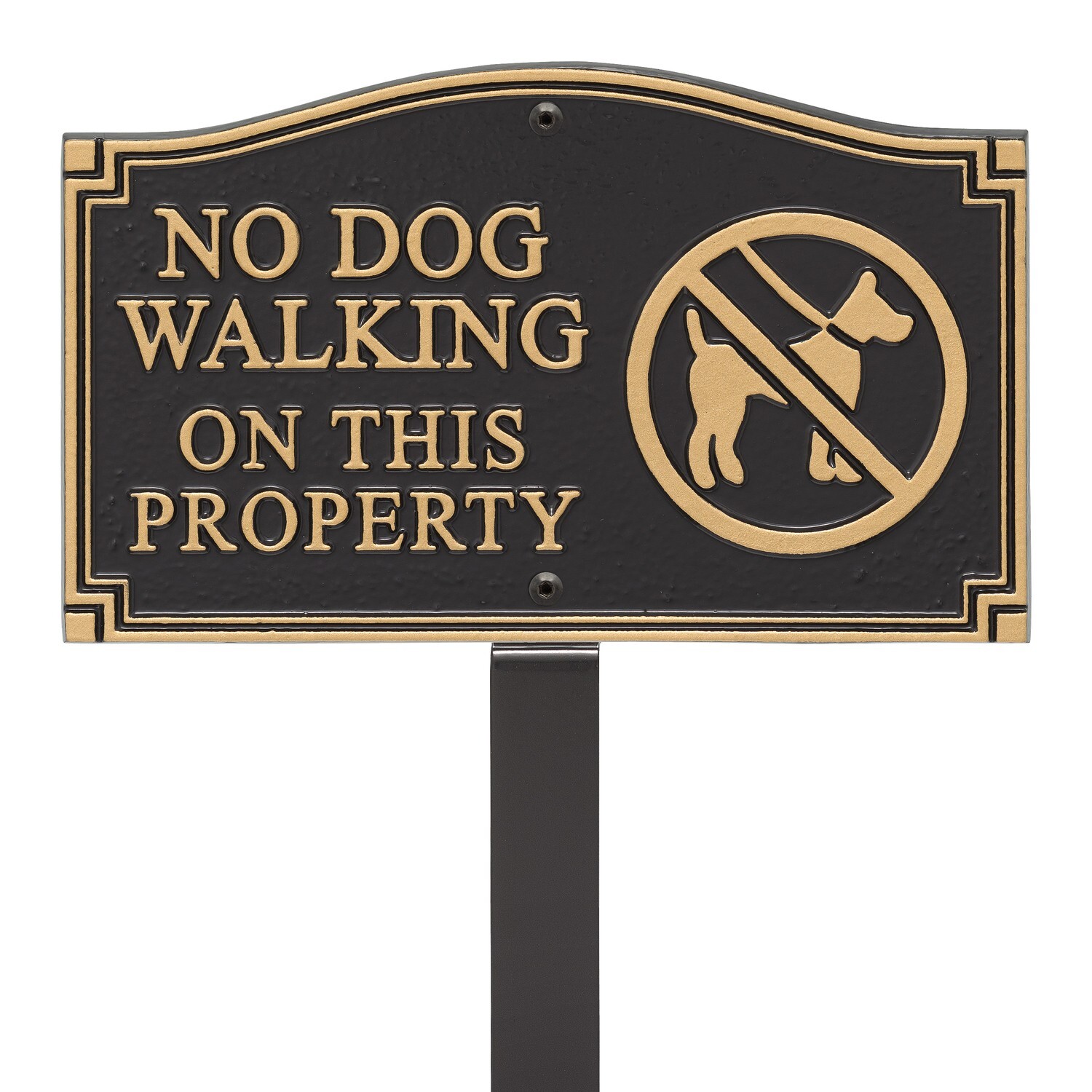 No Dog Walking Lawn/Wall Statement Sign