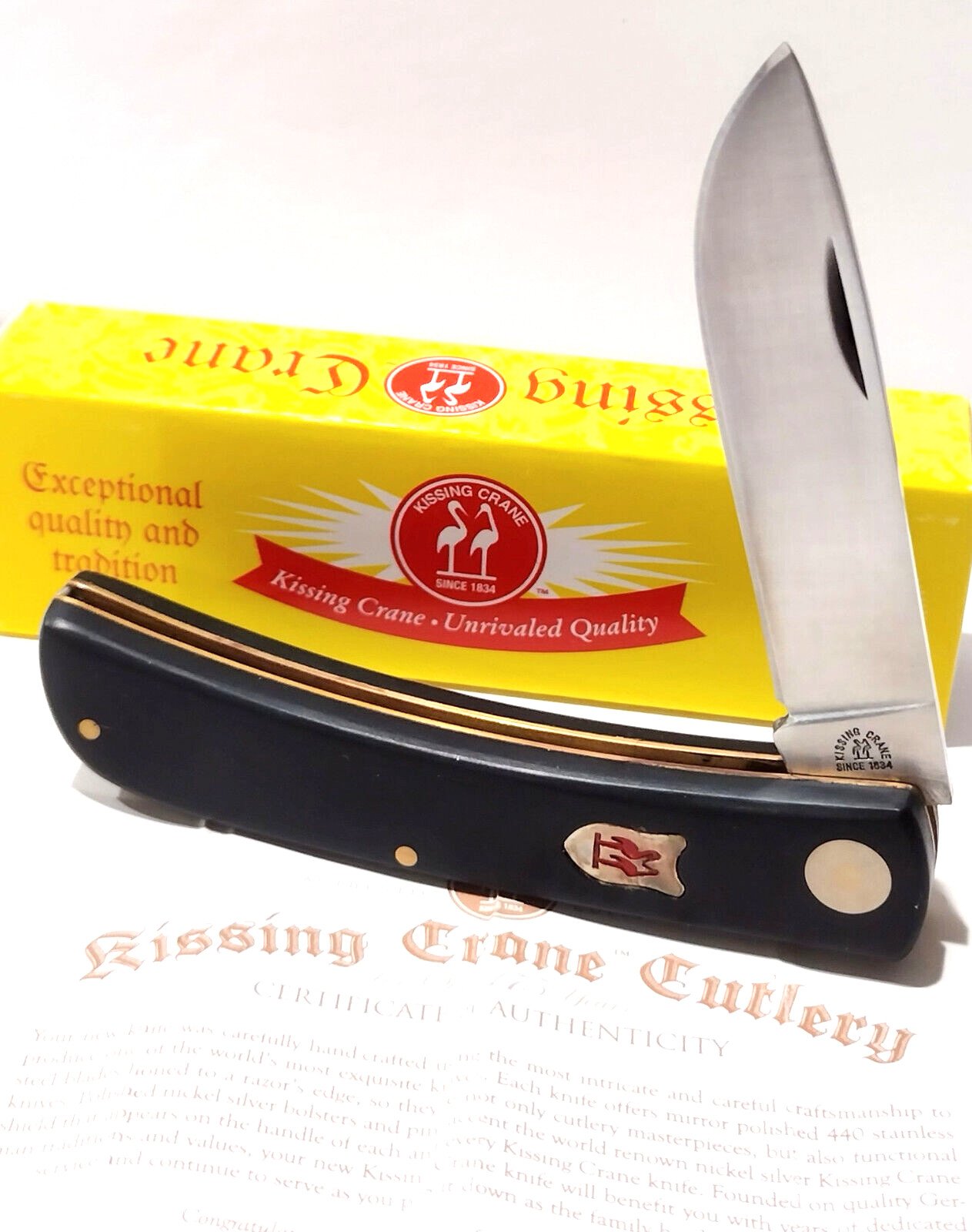 Kissing Crane Dirt Sod Buster Stainless Steel Drop Point Folding Pocket Knife Jr
