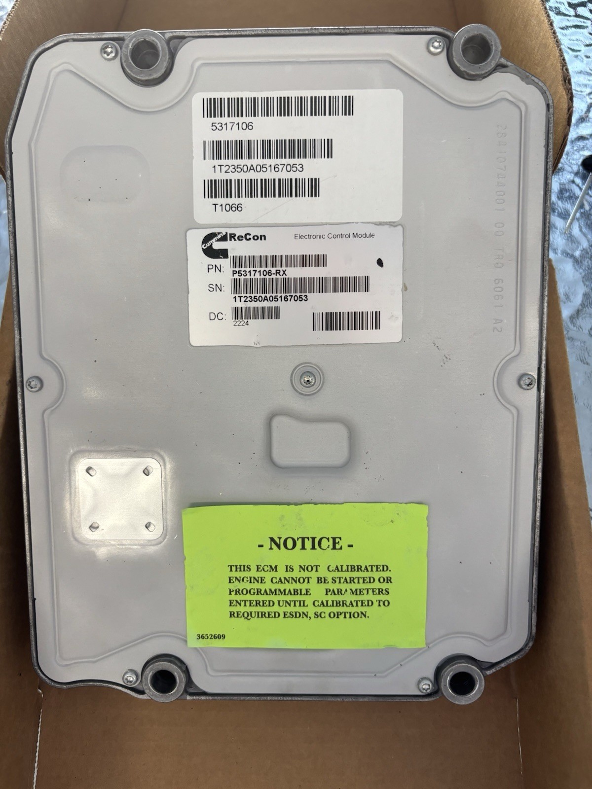 NEW OEM CUMMINS ECM(ELECTRONIC CONTROL MODULE) PART# 5317106RX