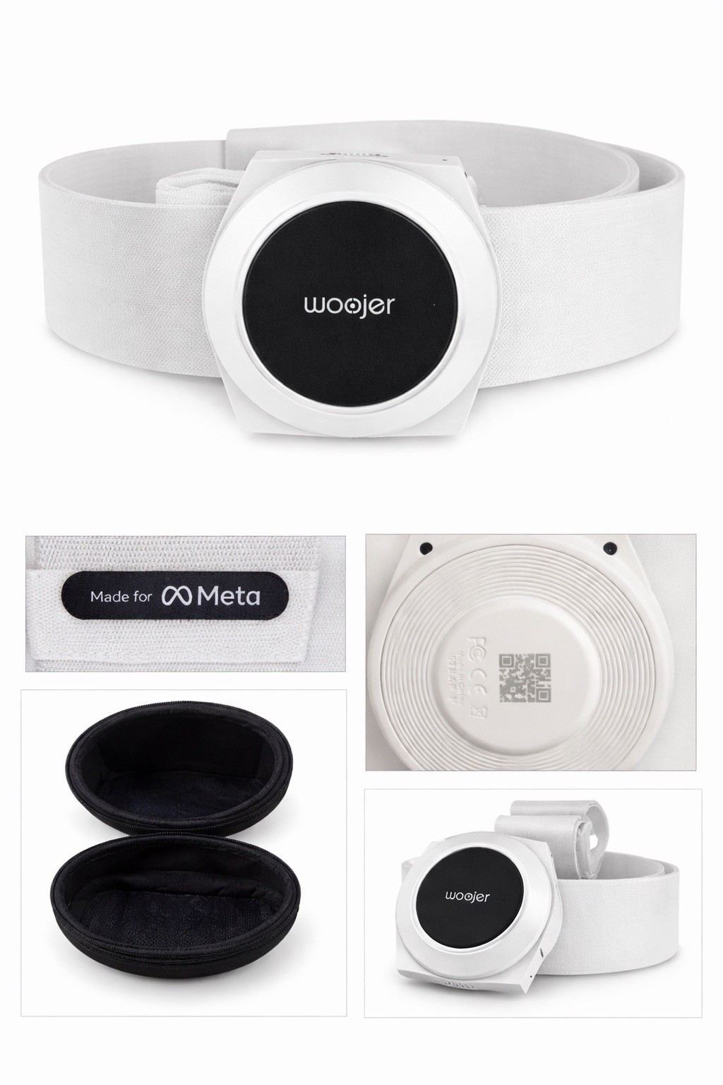 Woojer Strap Edge White Haptic Bass Meta VR Compatible Immersive body strap
