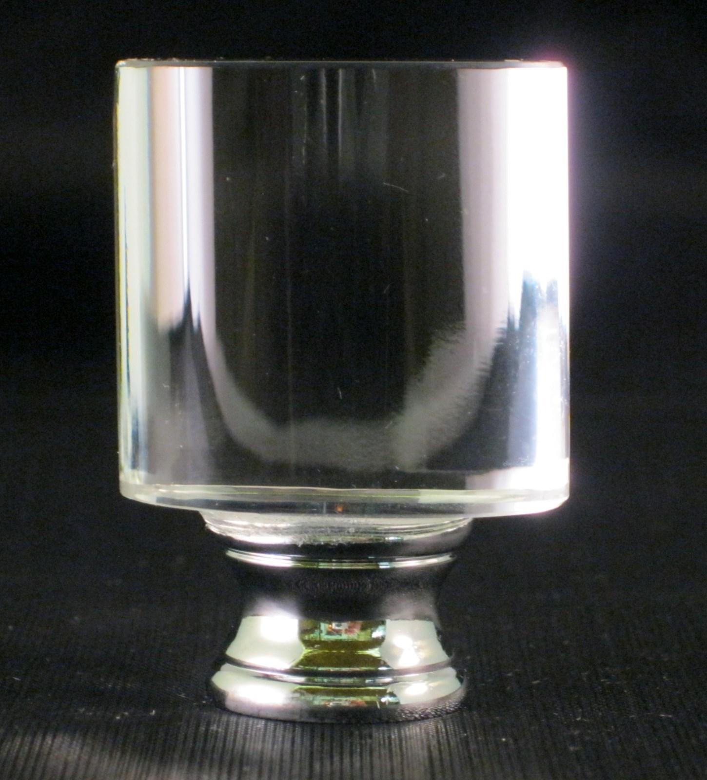 LAMP FINIAL-CYLINDER OPTIC CRYSTAL LAMP FINIAL WITH POLISHED CHROME BASE