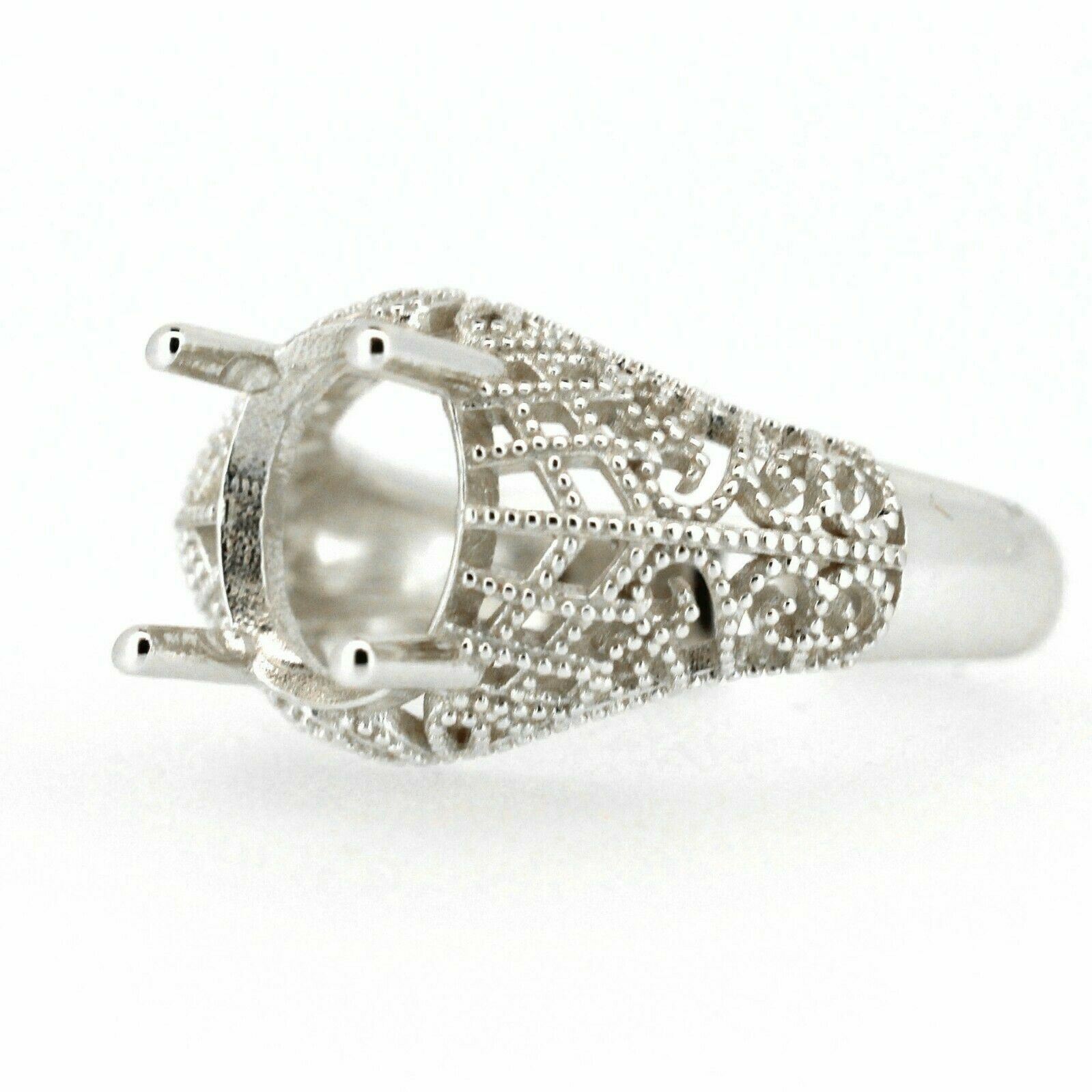 Sterling Silver Semi Mount Ring Setting Oval OV 10x8mm