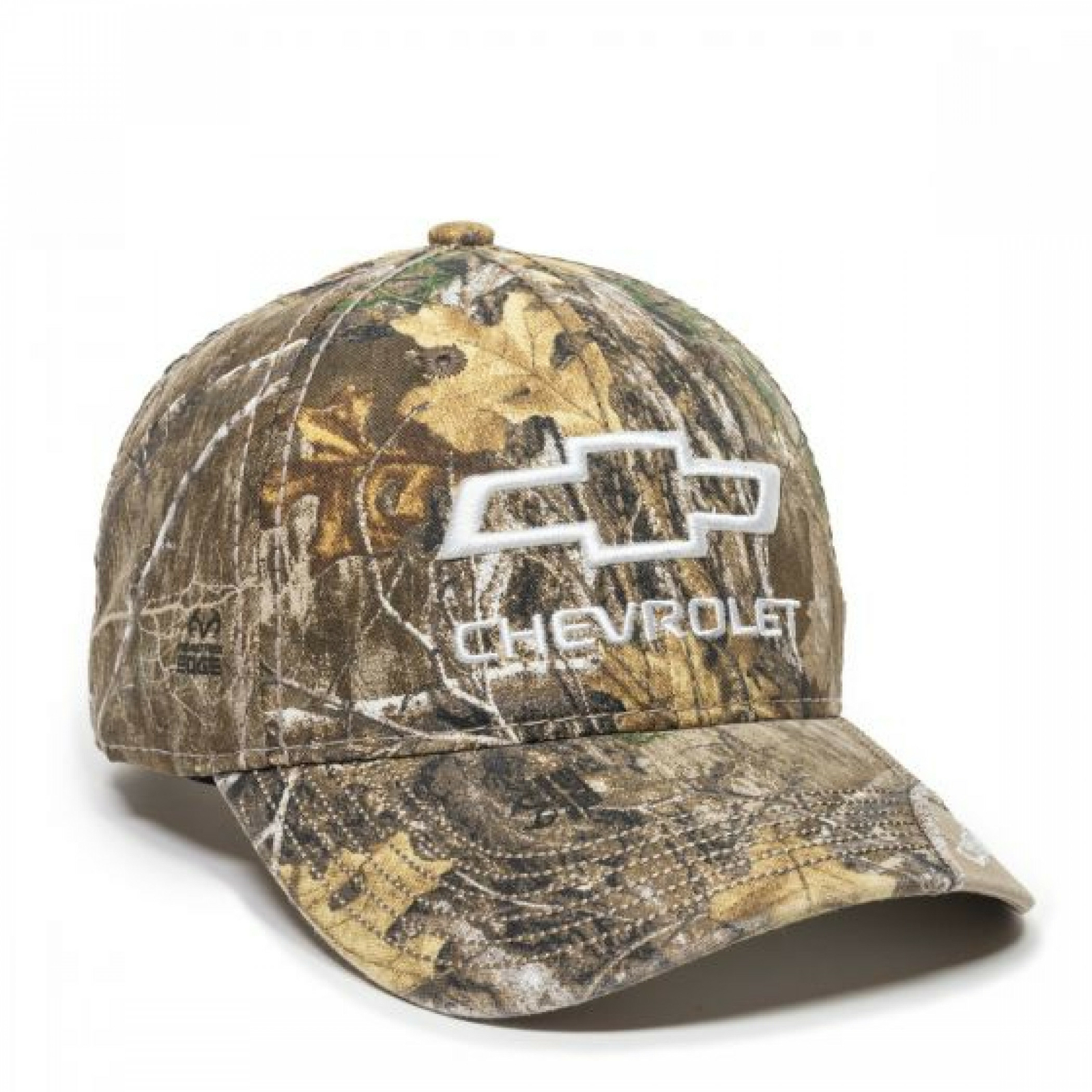 Chevrolet Logo All Over Camo Print Pre-Cuved Adjustable Hat Multi-Color