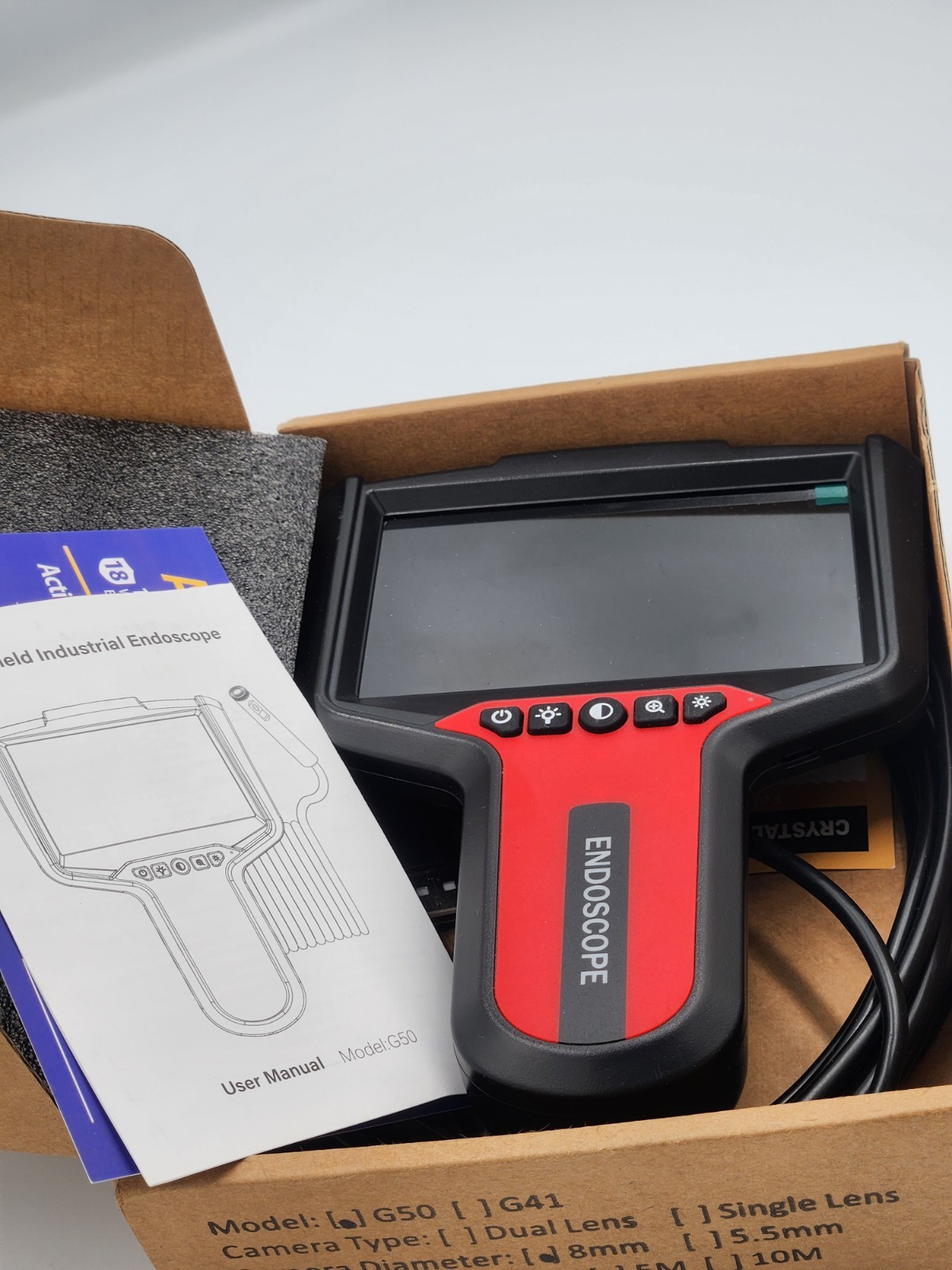 Endoscope Camera with Light: 5" 1080P HD Dual-Lens Inspection Borescope Camera