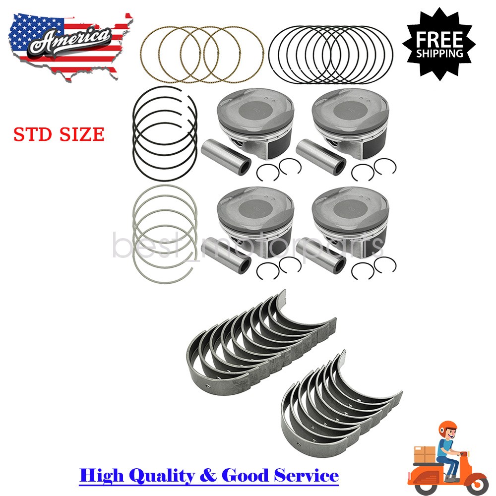 STD Pistons Main Rod Bearings For 07-13 Toyota Camry RAV4 Scion tC Lexus 2AZFE