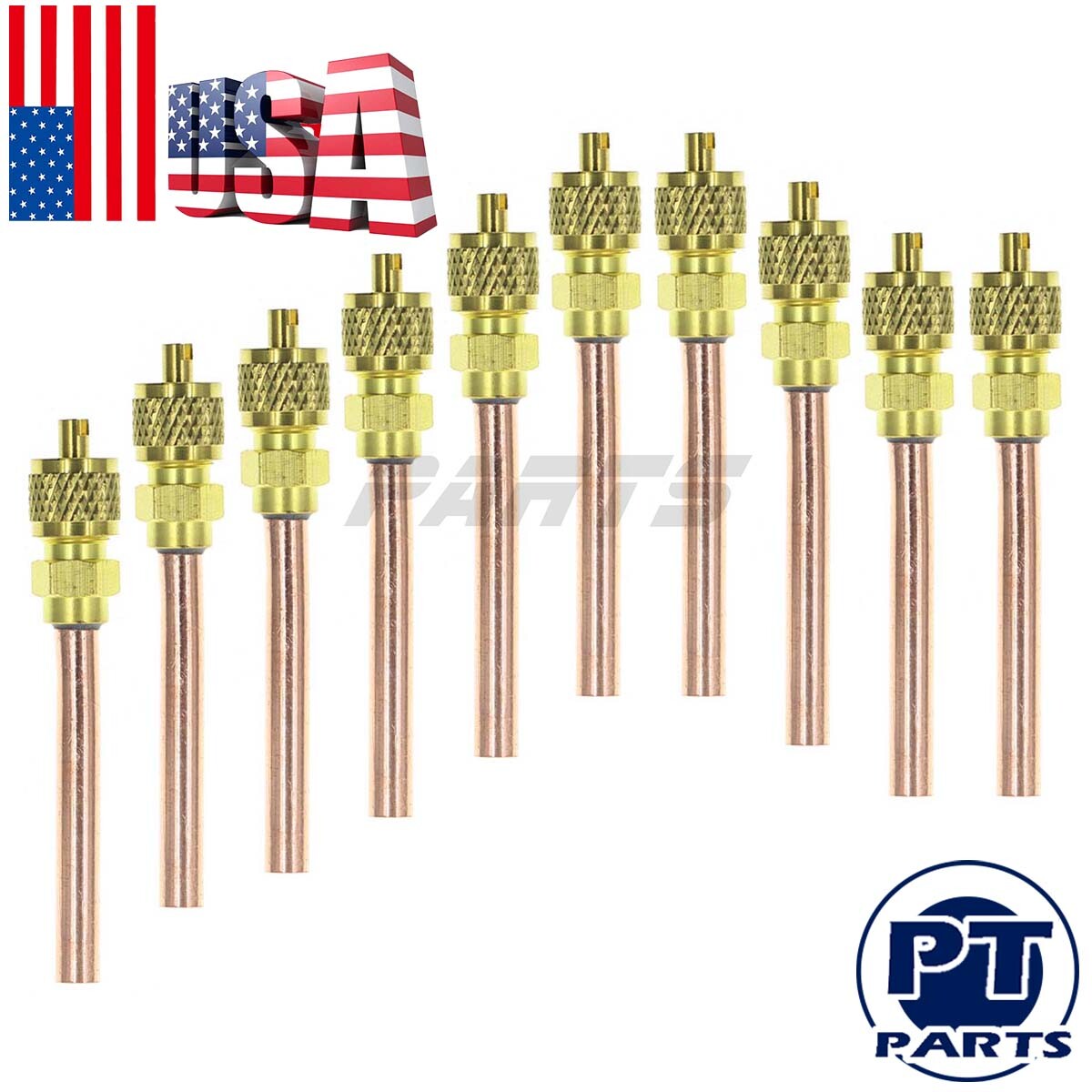10x Service/Access Valve 1/4" SAE *1/4" OD *2.75" Stem Core AC Refrigeration Kit