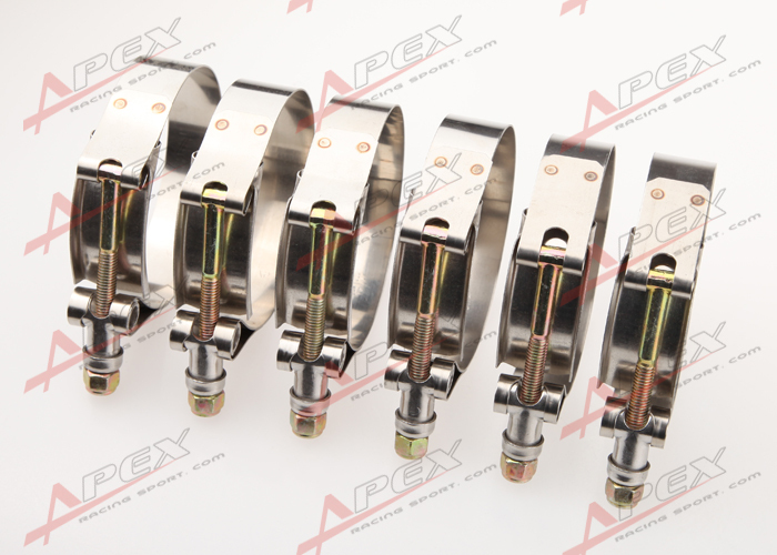 USA 6PCS 2.5" Inch Hose Coupler T-bolt Clamps Stainless Steel 67-75mm