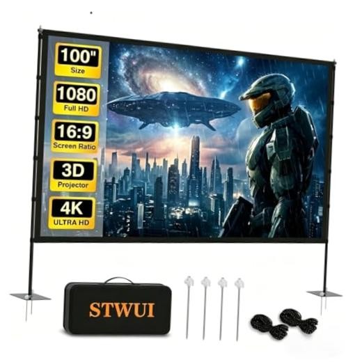 100" Outdoor Projector Screen with Stand - STWUI PS100