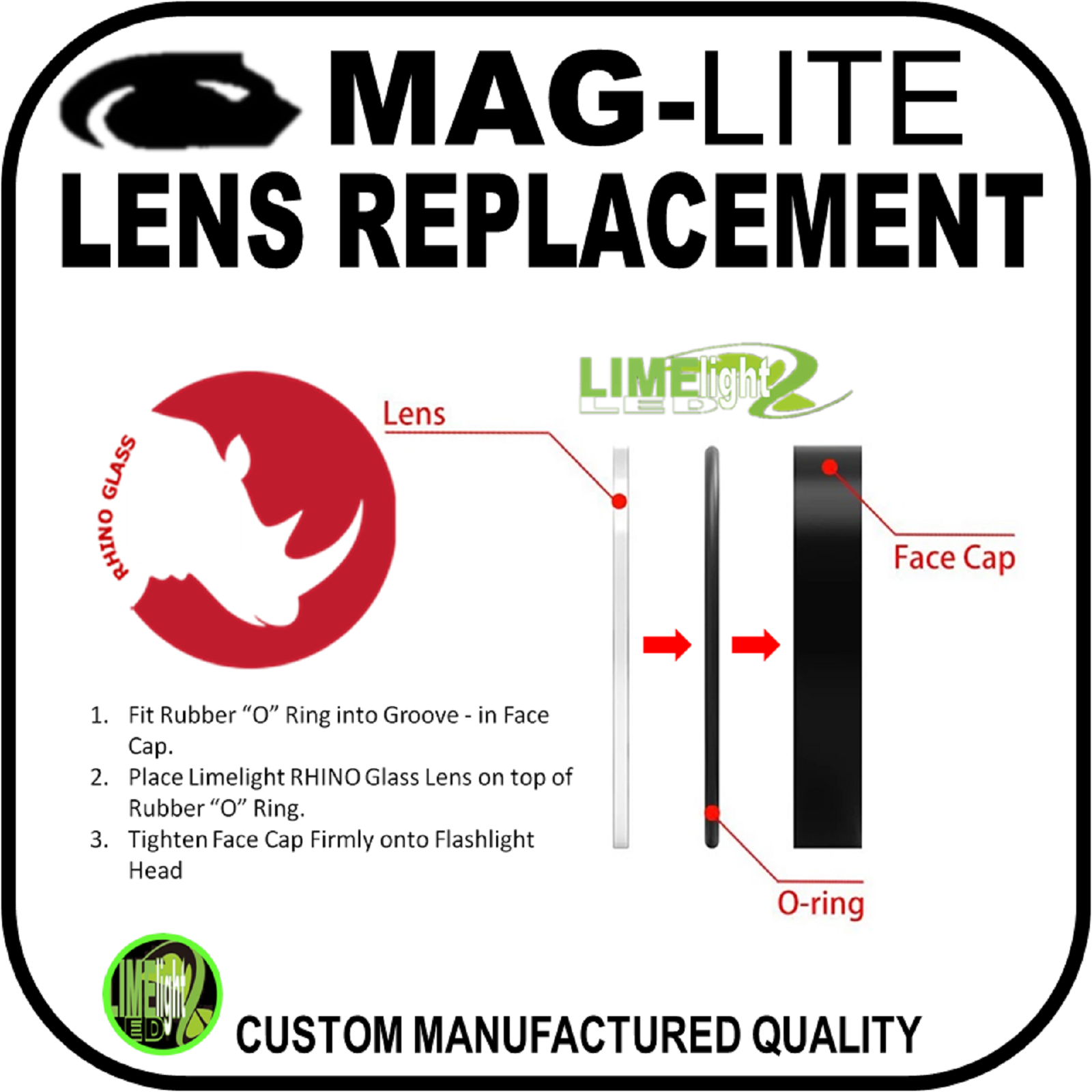 MAGLITE UPGRADE LENS REPLACEMENT AA/ML50L/C/D/DL/MagCharger FLASHLIGHT TORCH AU