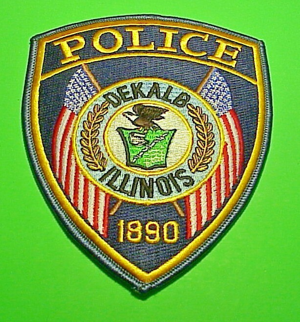 DEKALB  ILLINOIS  1890  IL  ( BLUE BORDER )  5 1/4"  POLICE PATCH