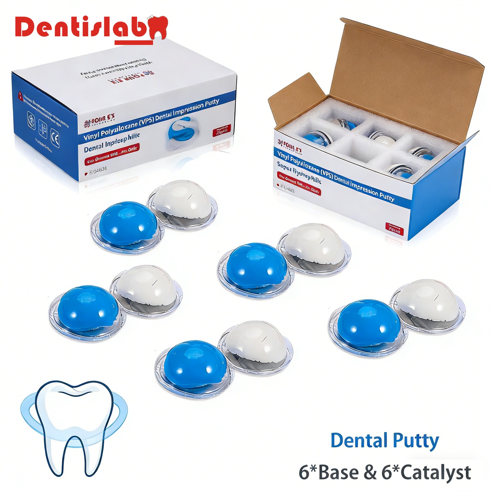 12PCS 25g Dental Putty Fast Set PVS VPS Impression Material Base+Catalystst Set