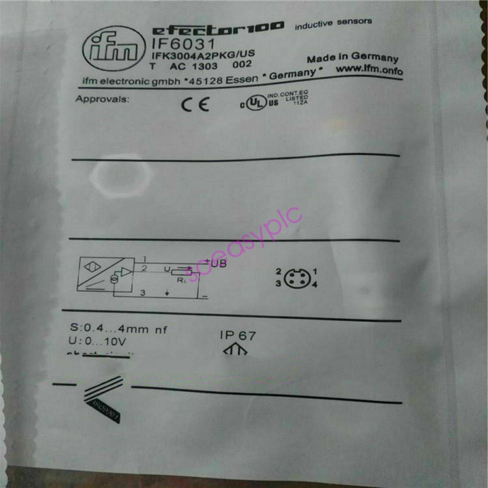 IFM IF6031 IFK3004A2PKG/US Proximity Switch New #