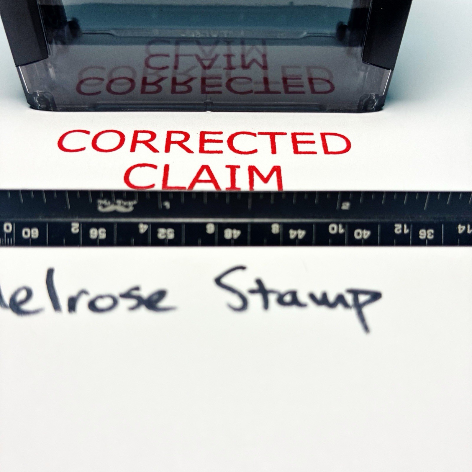 Corrected Claim Rubber Stamp Red Ink Self Inking Ideal 4913