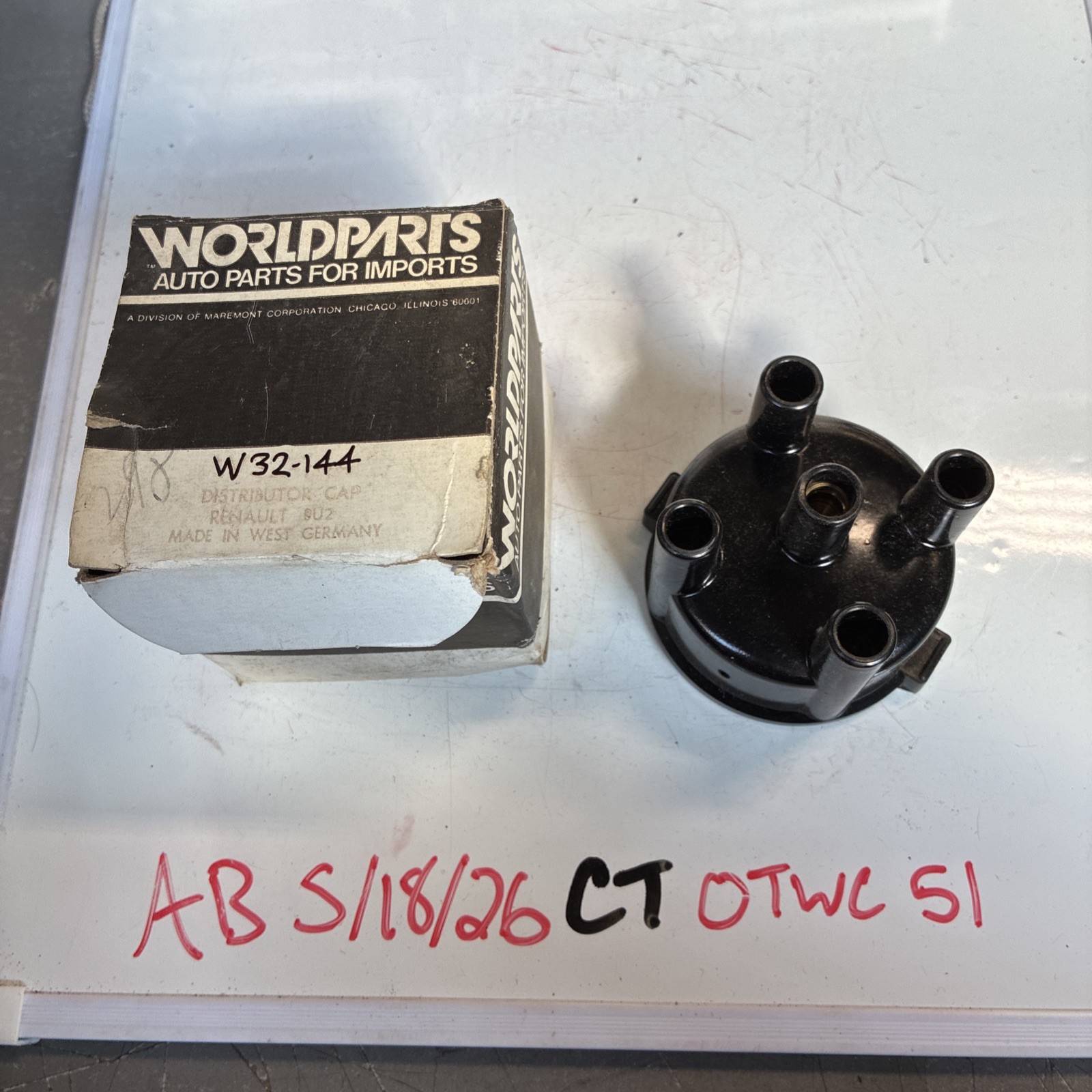 World Parts W32-144 Distributor Cap - Fits Select Renault Models - NOS