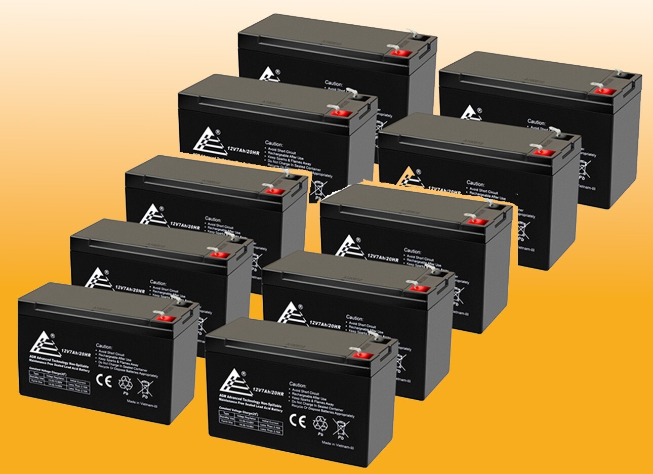 10 PACK - 12V 7Ah Battery Replacement for APC SY16K-PD One SYBATT