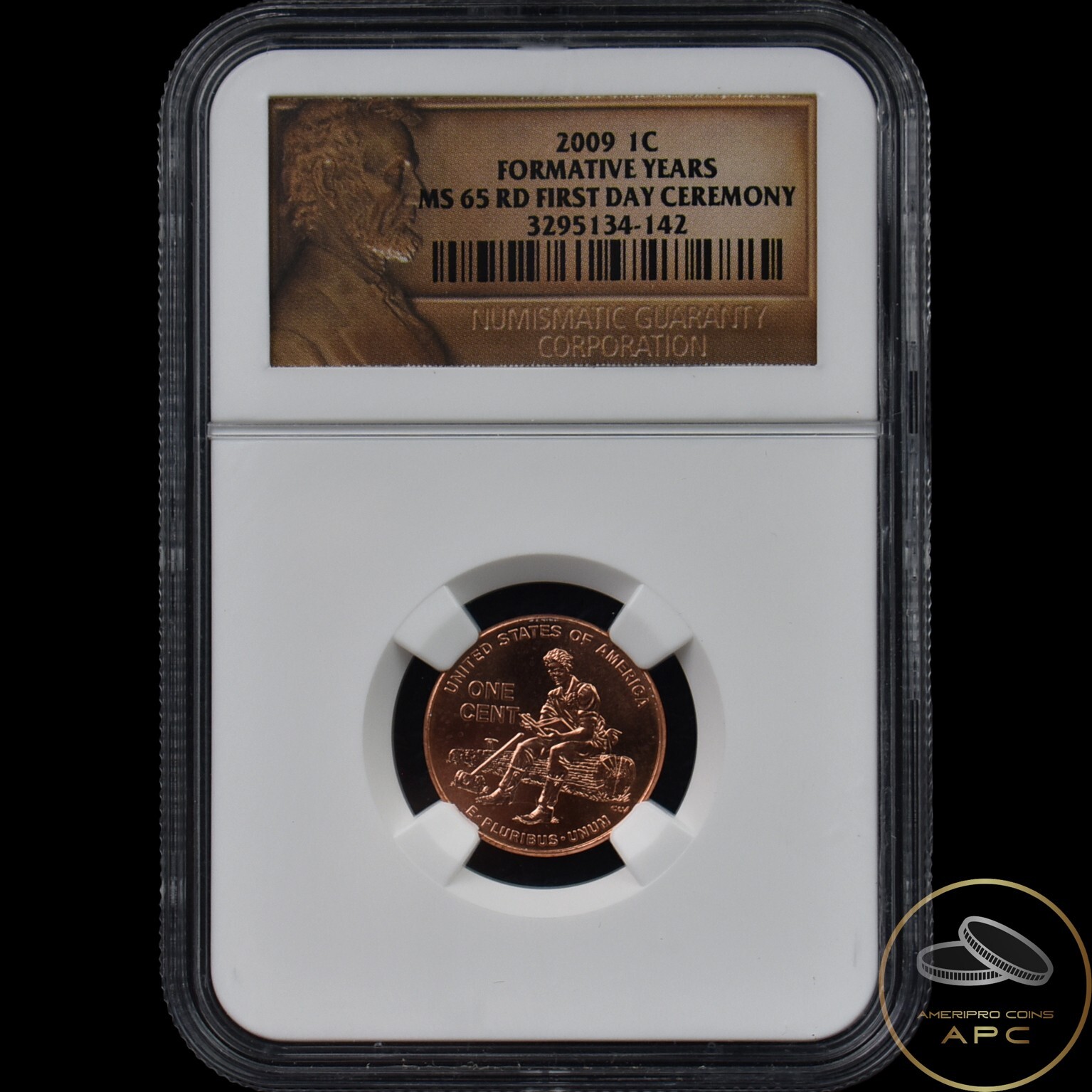 2009 Lincoln Cent Formative Years NGC MS 65 RD First Day Ceremony