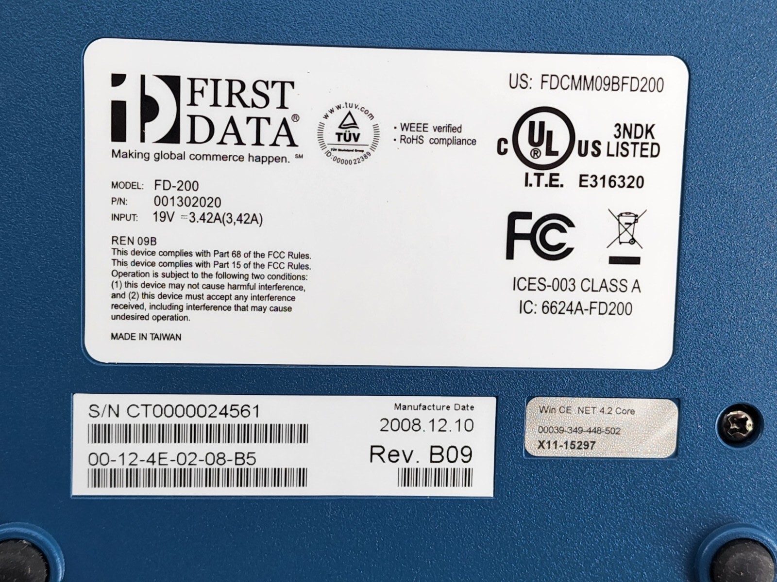 First Data FD-200 ***Open box*** In Original Box