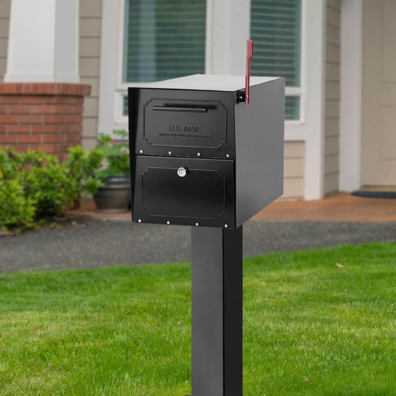 Oasis 28" H Pedestal Galvanized Steel Mailbox Post, Compatibility Code H, K, ...
