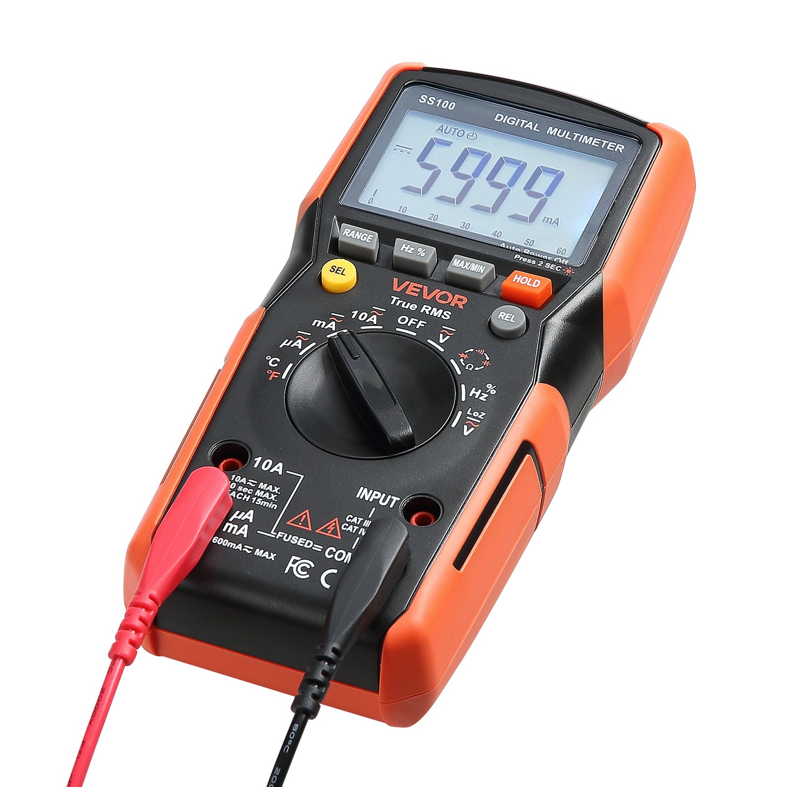 VEVOR Digital Multimeter 6000-Count TRMS Voltmeter Current Tester Auto-Ranging