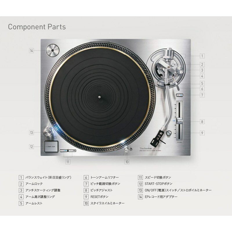 Technics SL-1200G-S Direct Drive Turntable System Technics Record LP