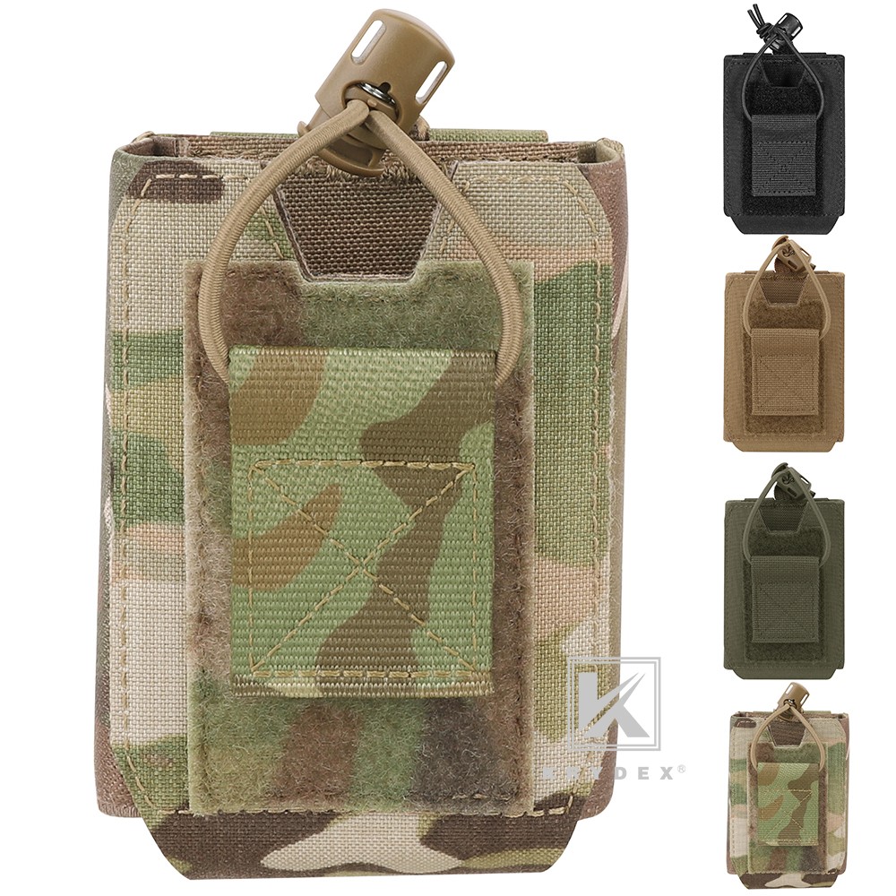 KRYDEX Tactical Radio Holster Pocuh Low Profile MOLLE PALS and Belt System
