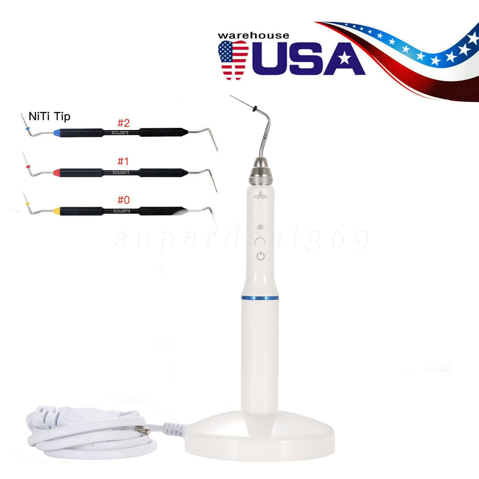 Dental Wireless Gutta Percha Obturation System Endo Heated Pen / Tips 0 #1 #2 ne
