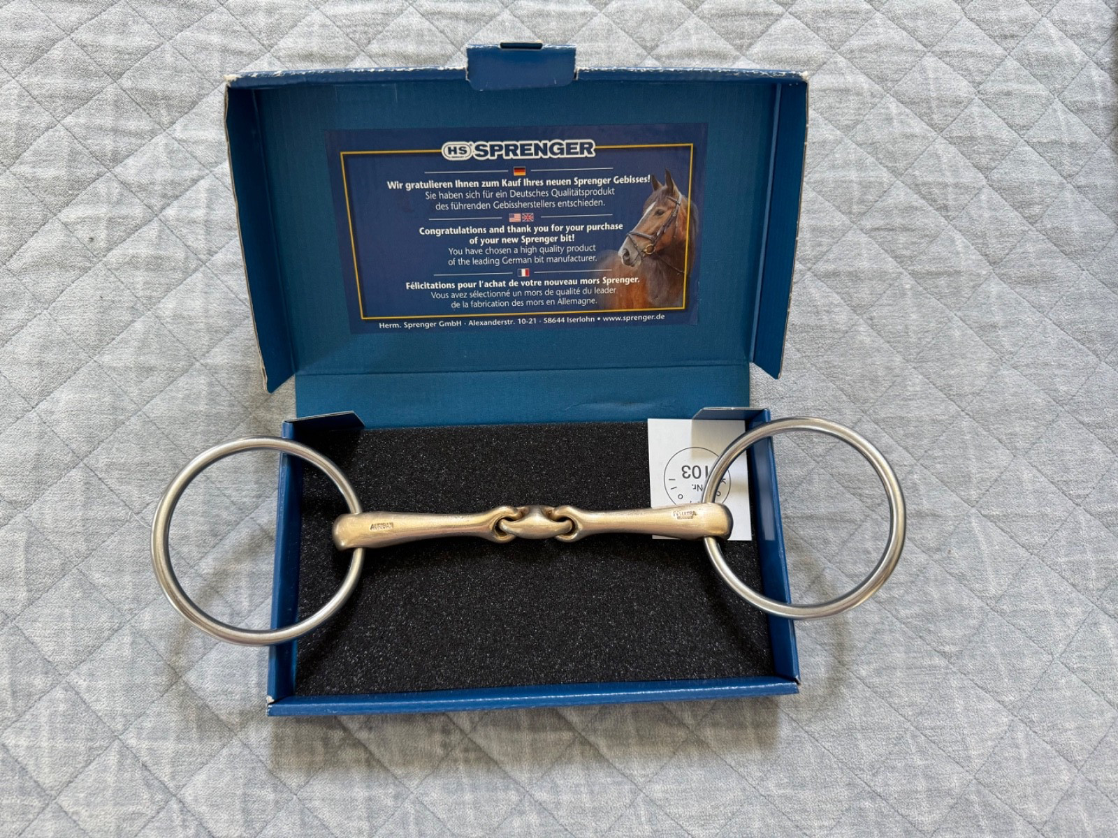 Herm Sprenger Aurigan 5 3/4” 16 mm KK Ultra Double Jointed Loose Ring Snaffle