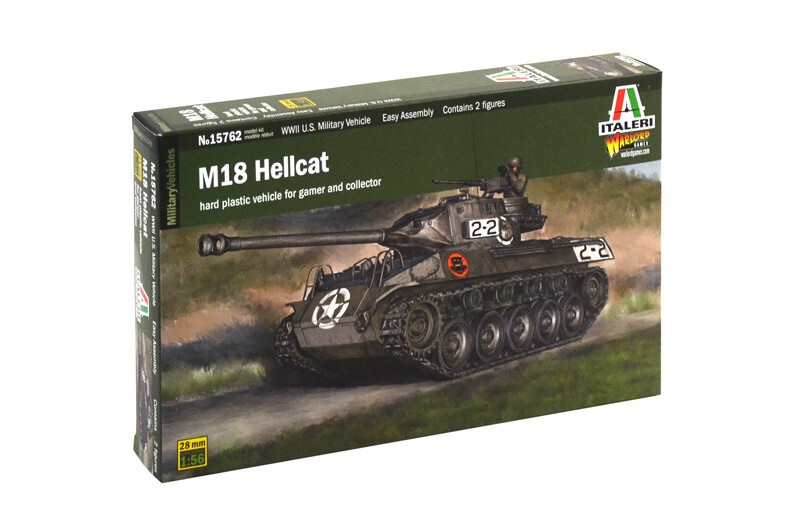 Italeri #15762  1/56 M18 HELLCAT (2 tank drivers INCLUDED)