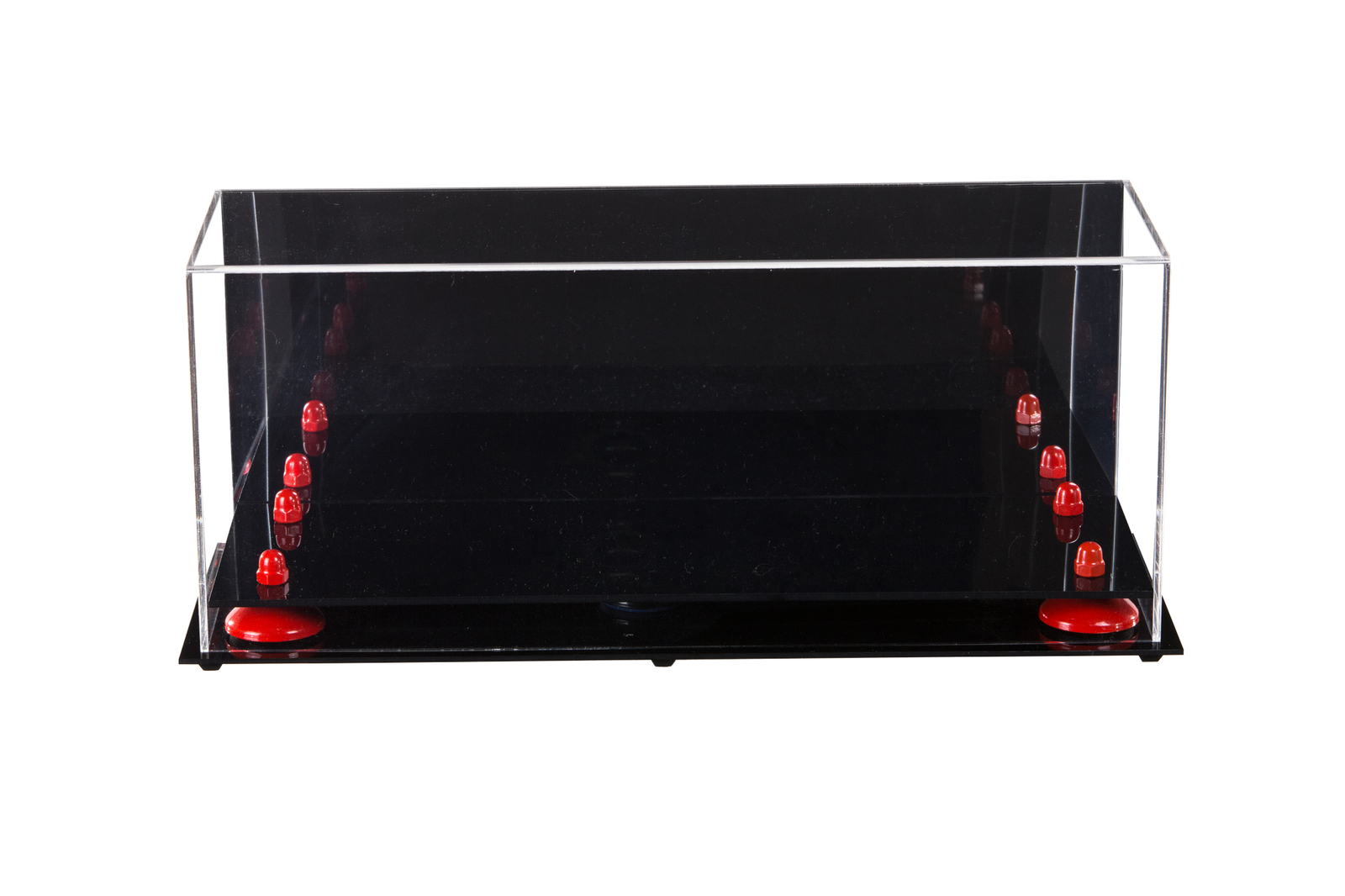 Versatile Large Rectangle Box with Red Risers and Mirror 17" x 6" x 7" (A019-RR)