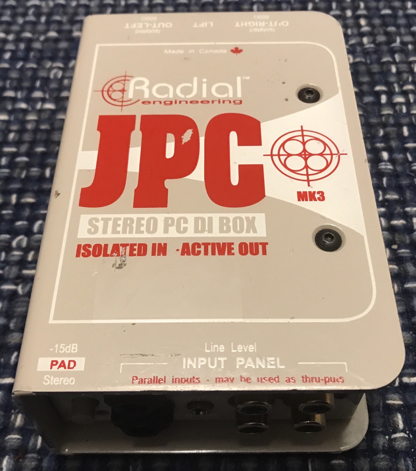 Radial JPC Stereo Active PC DI Box JENSEN Isolated Inputs TRS/RCA/Mini 48v ~ XLR