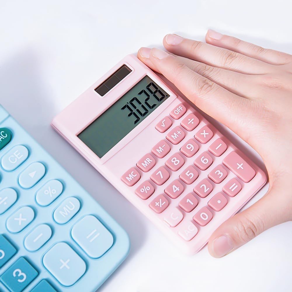 2 PCS Basic Standard Calculators Small Digital Desktop 8-Digit Display Blue