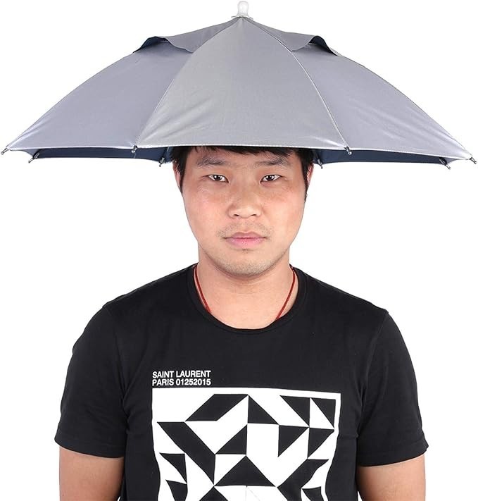 VBESTLIFE Umbrella Hat, 25.59" Handfree Headwear UV Waterproof Umbrella for