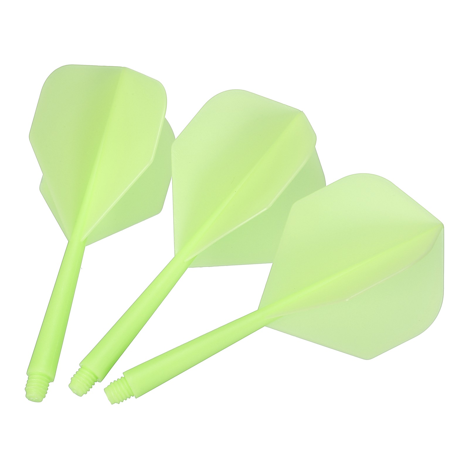 Integrated Dart Shaft & Flights, 2BA Screw Plastic Dart Flights, Green, 15 Pack